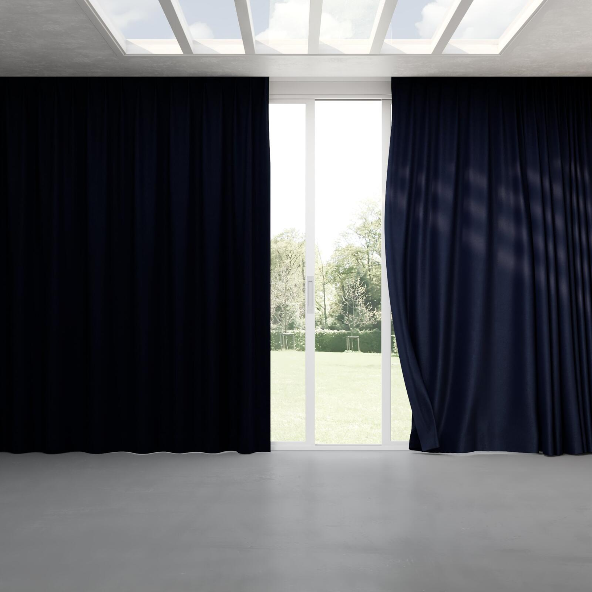 Full view of Lech Navy, pinch pleat