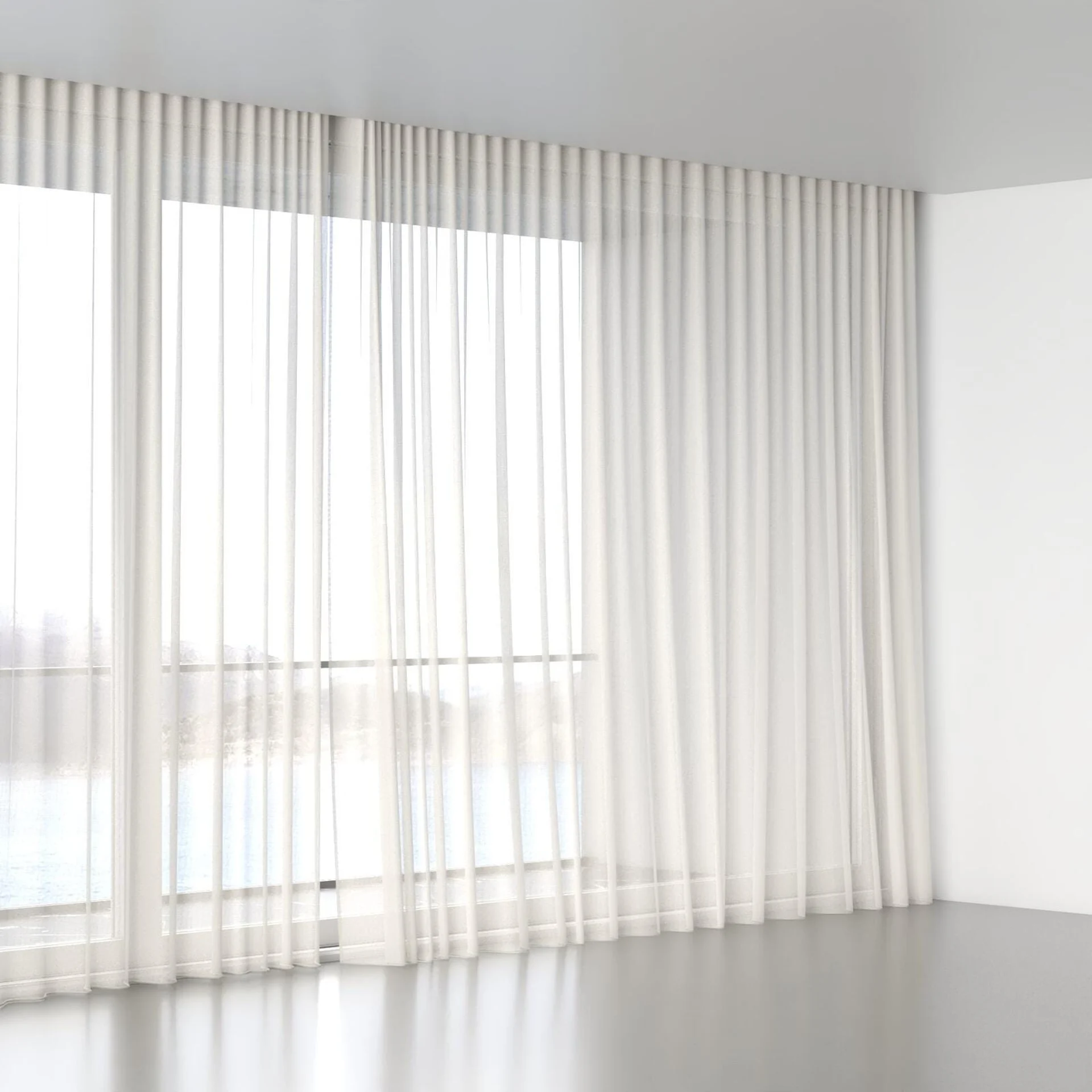 Full view of Alcova Greige, wave pleat