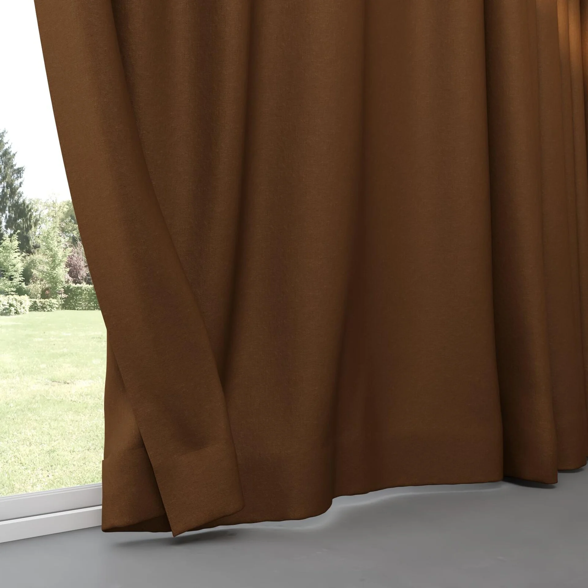 Bottom view of Eternal Raw Sienna, pinch pleat