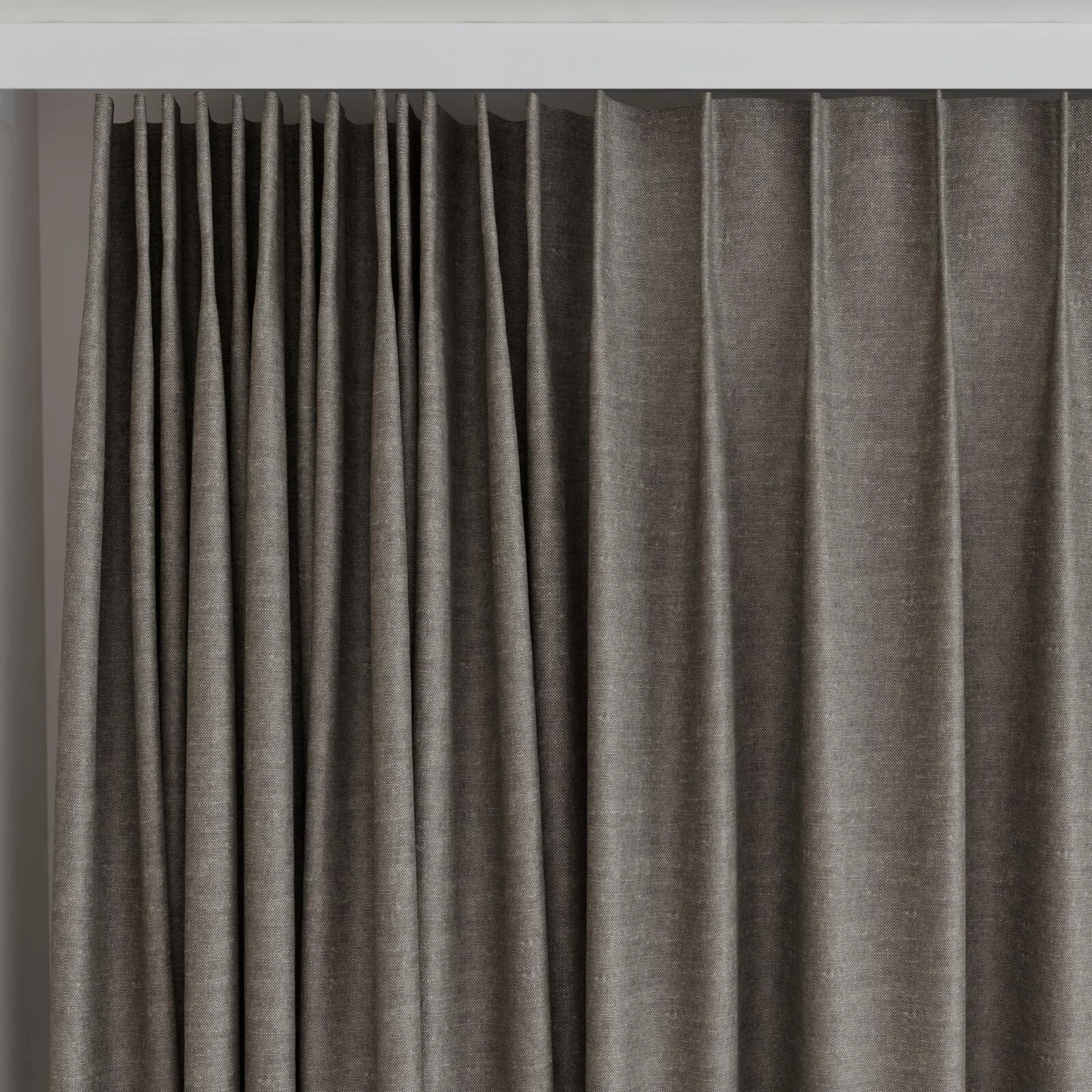 Top view of Infinite Husk, on curtain rail