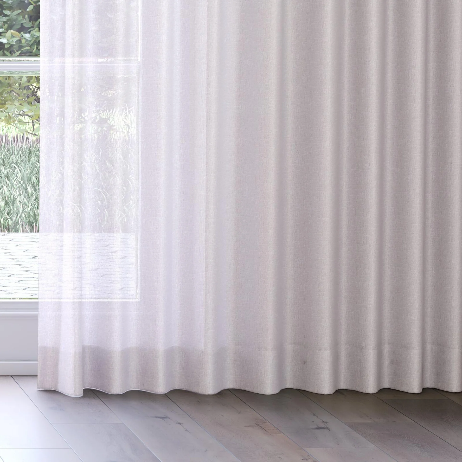 Bottom view of Twister Blossom, on curtain rail