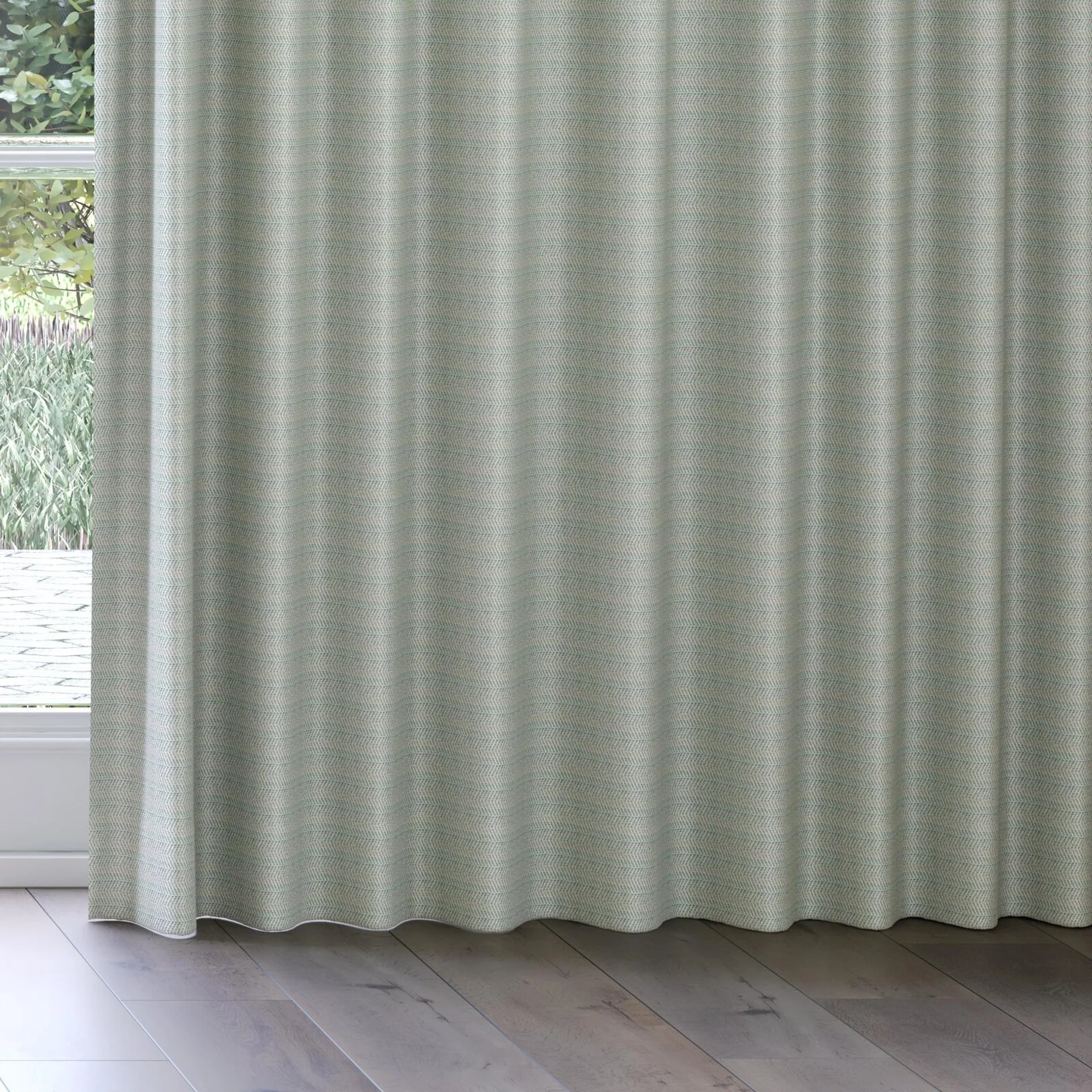 Bottom view of Kaomoji Baltic, on curtain rail