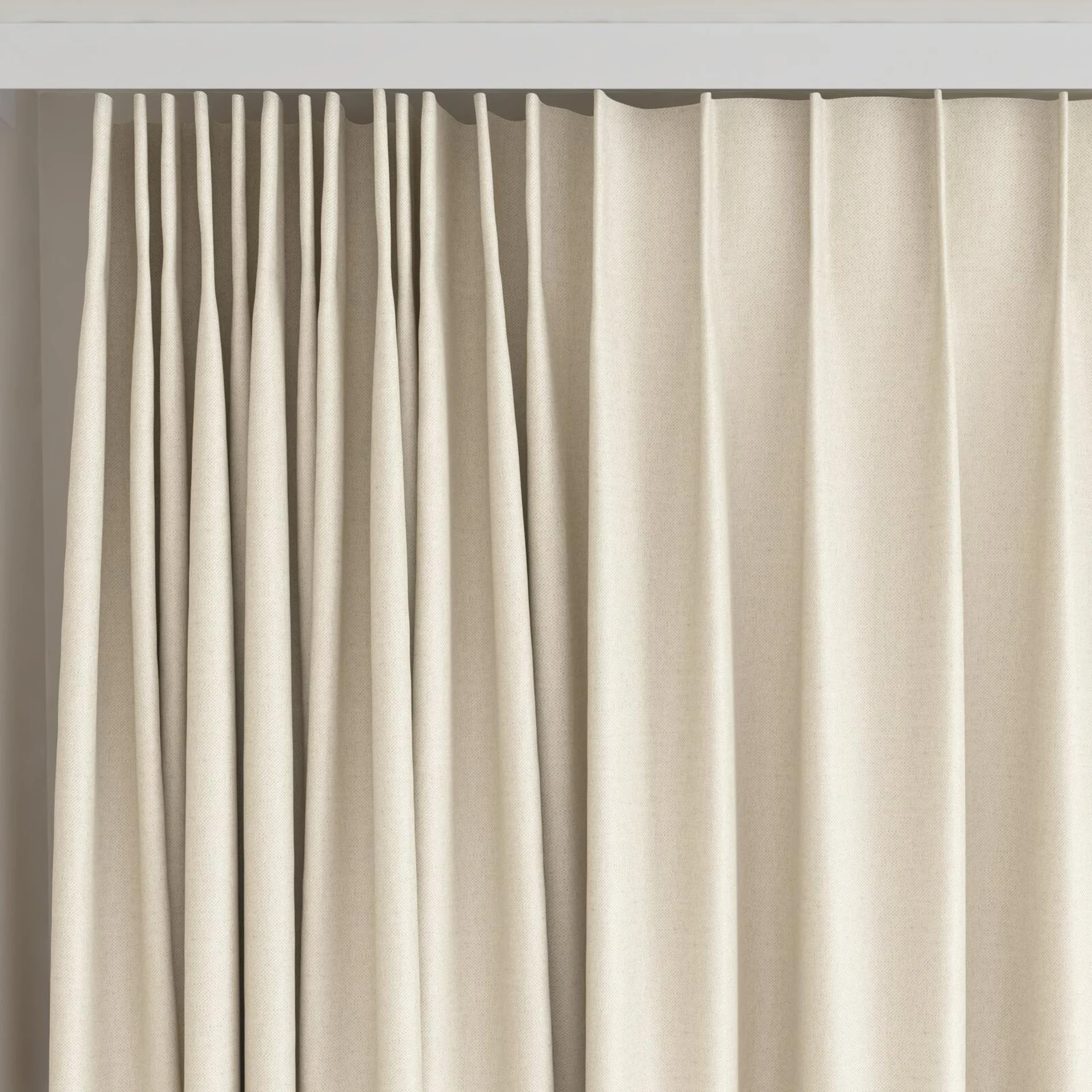 Top view of Urban Linen, on curtain rail