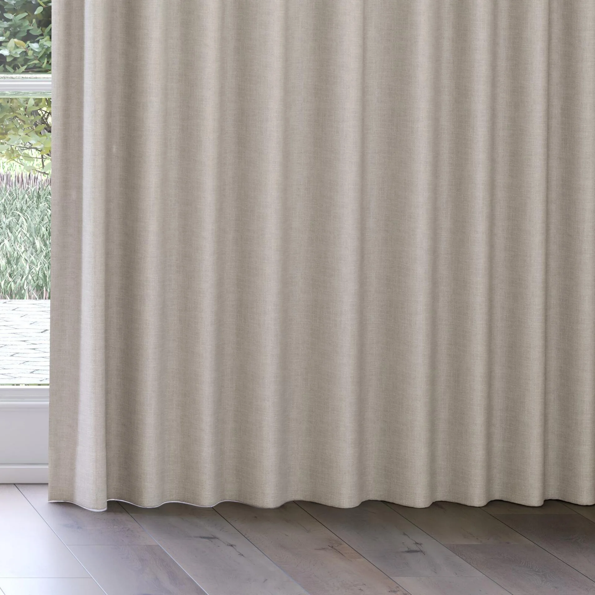 Bottom view of Mauritius Sterling, on curtain rail