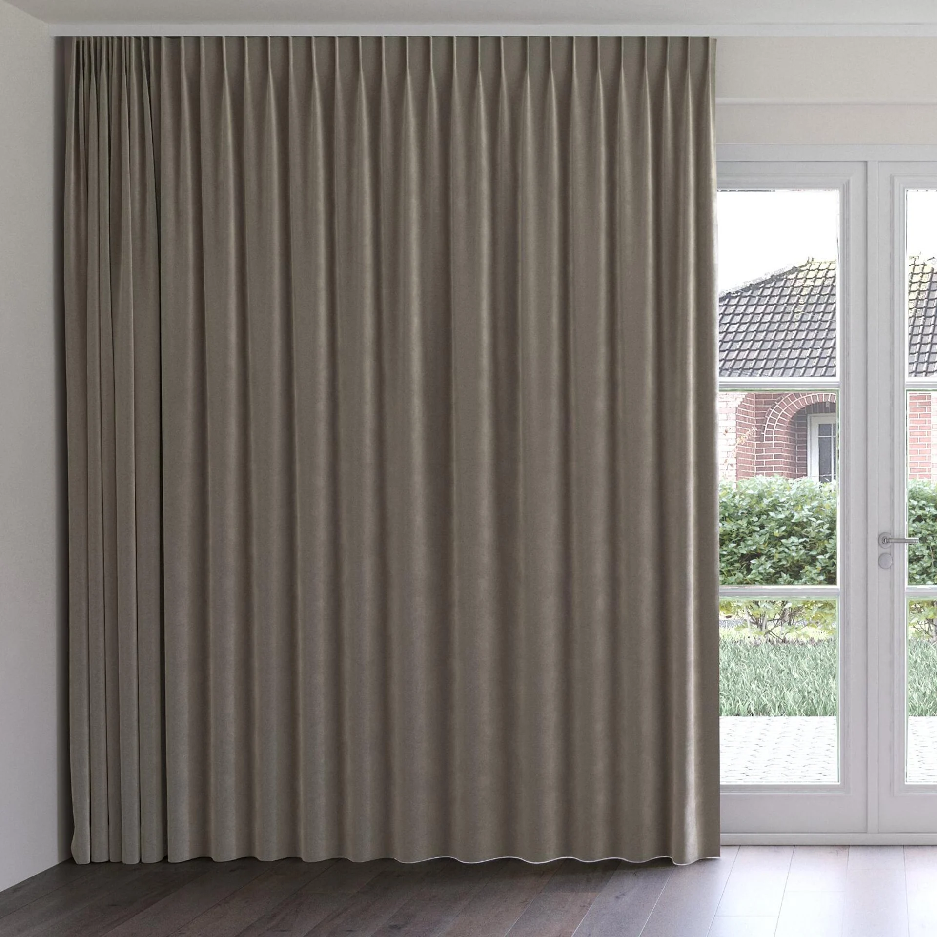 Front view of Verbier Fossil, on curtain rail
