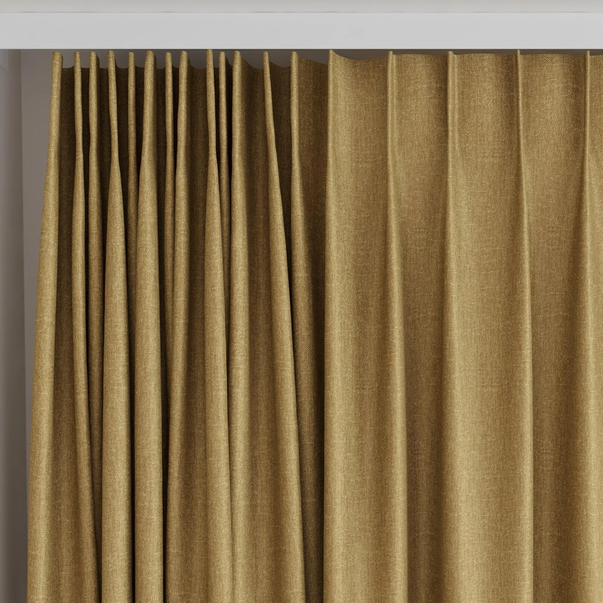 Top view of Banksia Ochre, on curtain rail