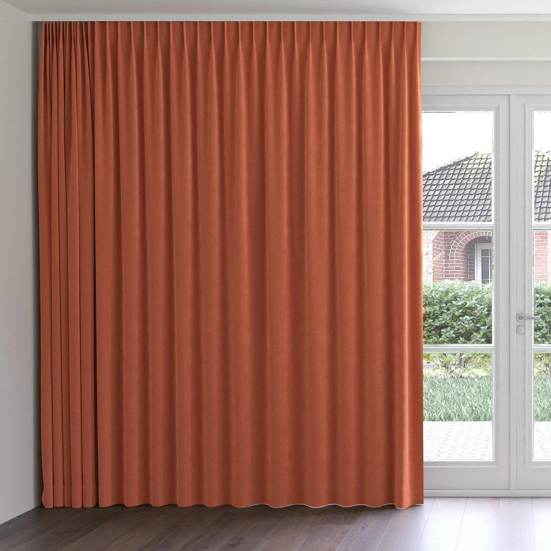 Front view of Moon Sierra, on curtain rail