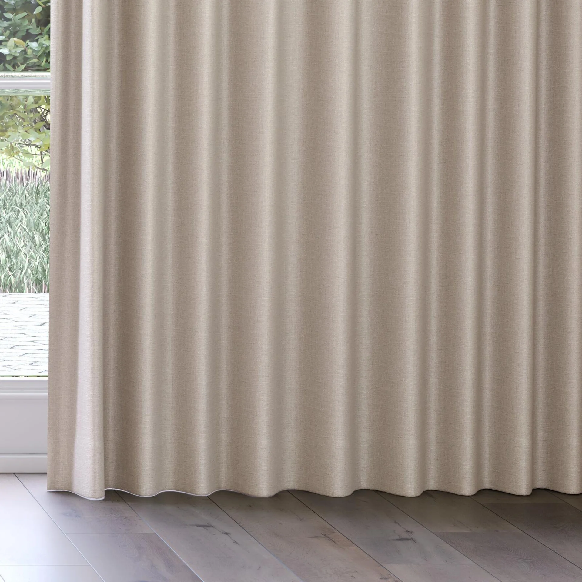 Bottom view of Gent Flax, on curtain rail