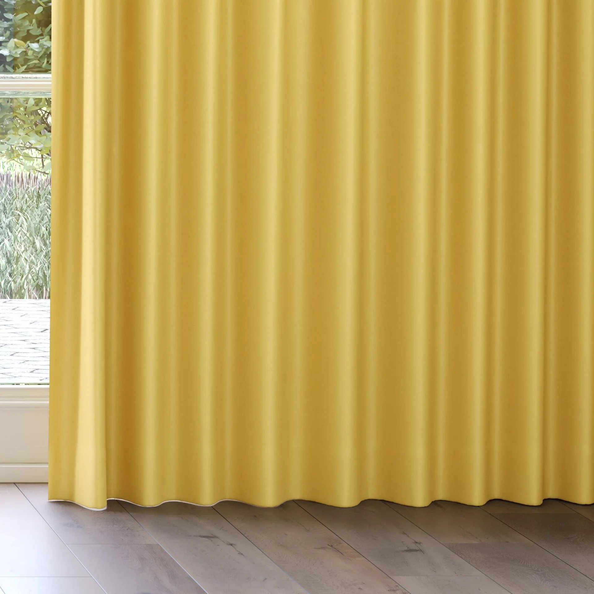 Bottom view of Re-Vive Sunflower, on curtain rail