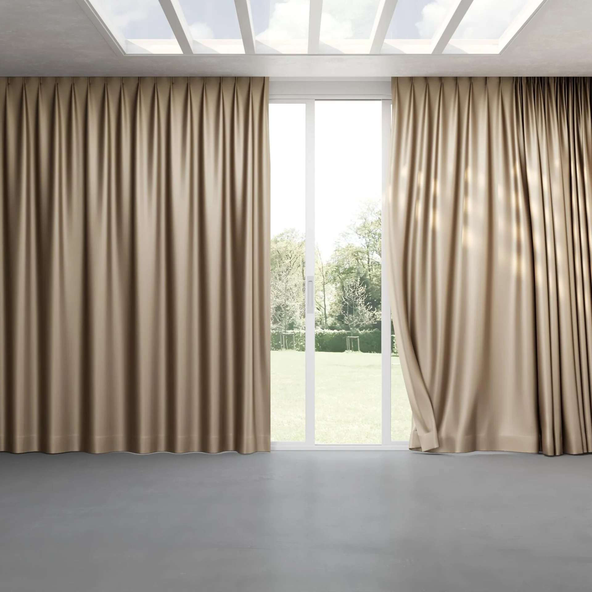Full view of Moonbeam Crockery, pinch pleat