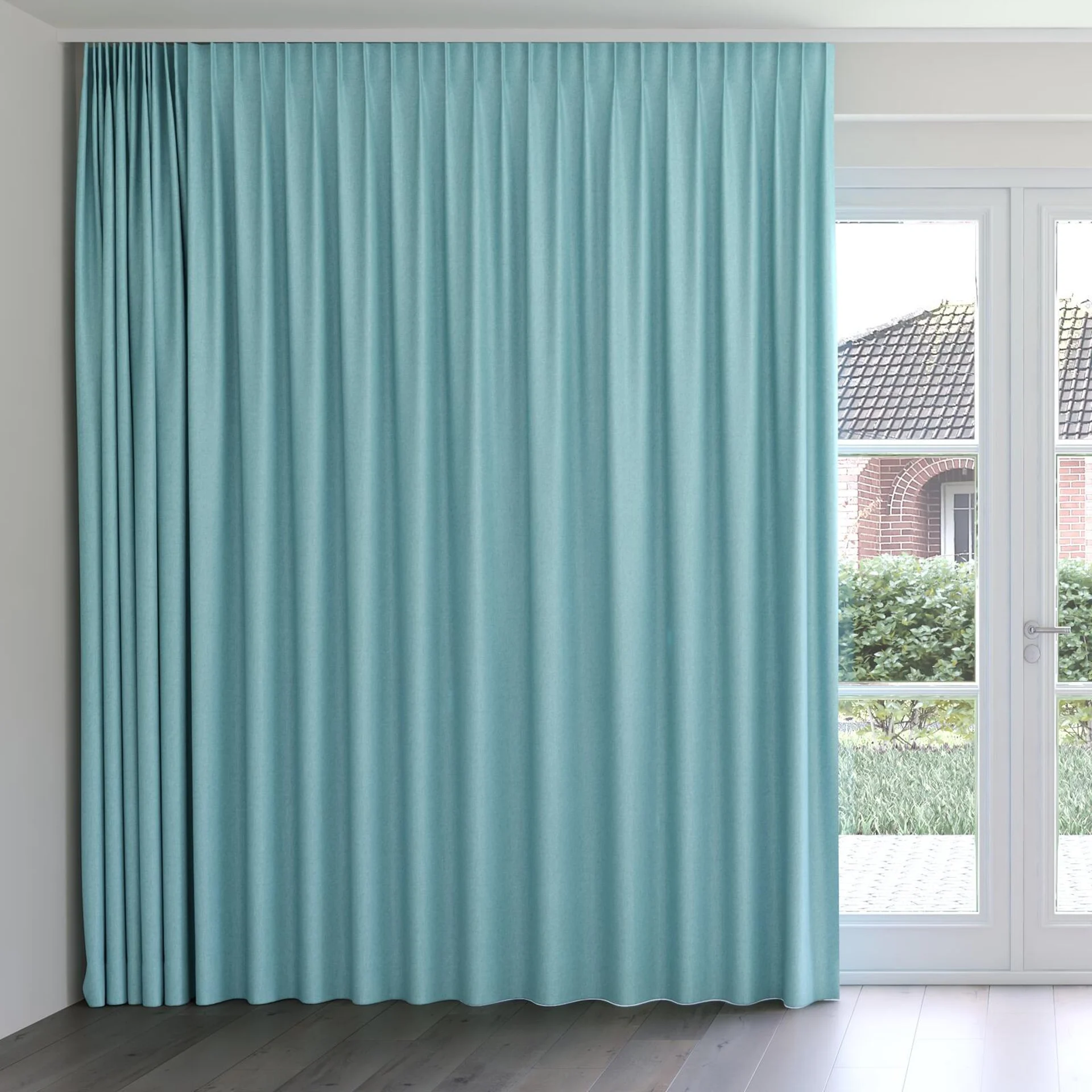 Front view of Hometown Curacao, on curtain rail