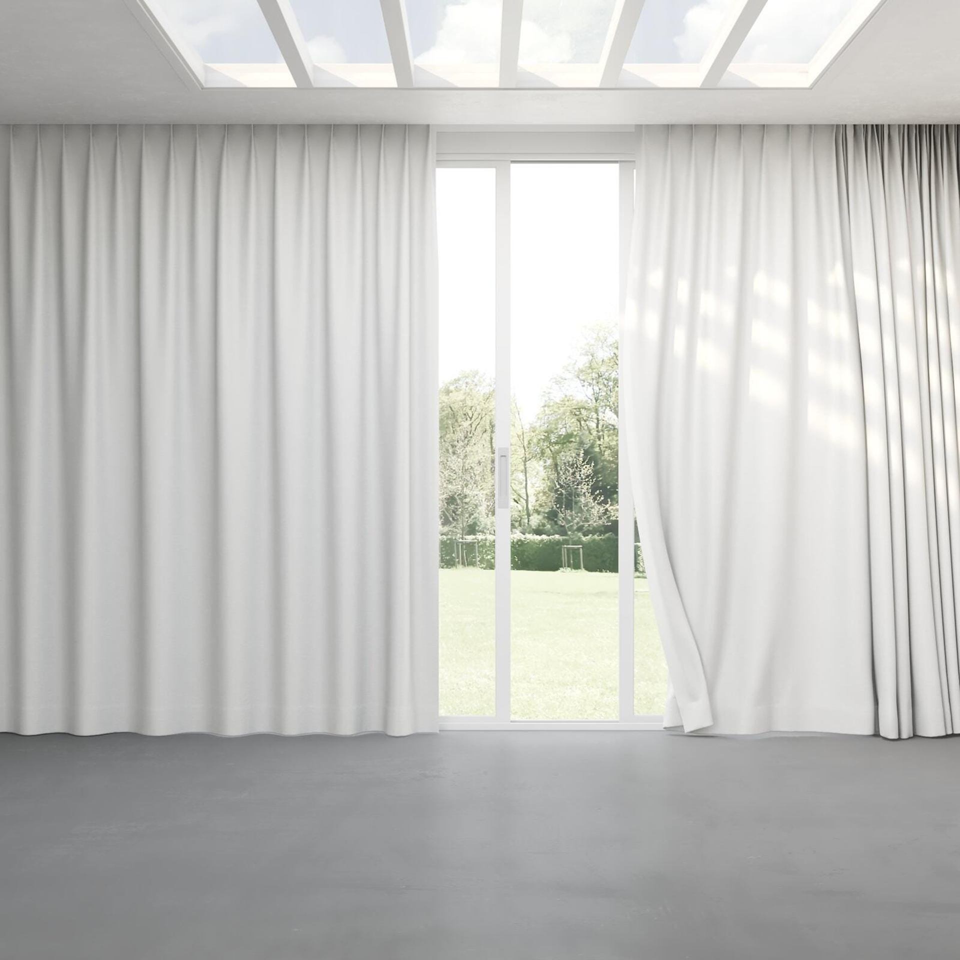 Full view of Silk Road Winter Snow, pinch pleat