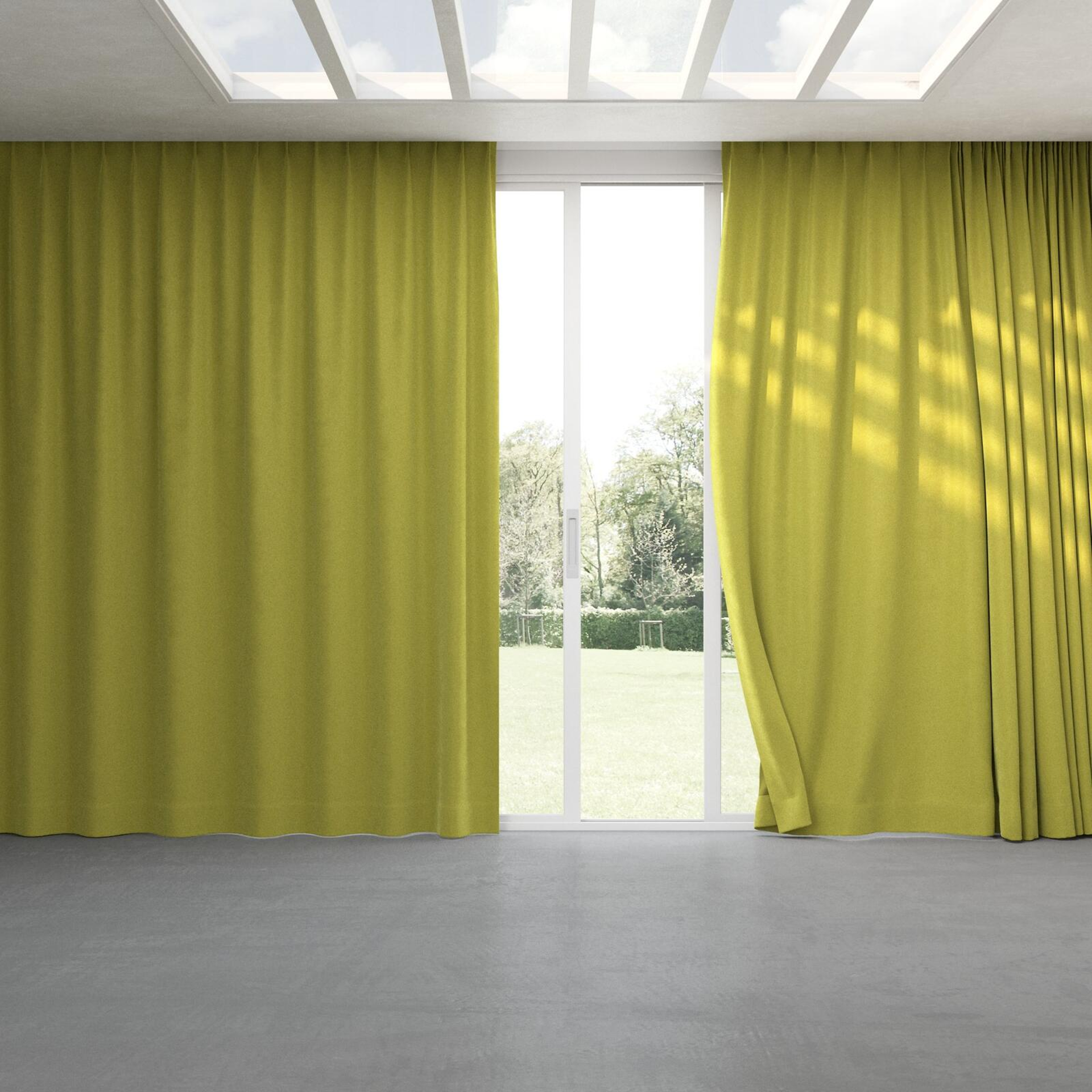 Full view of Moon Moss, pinch pleat