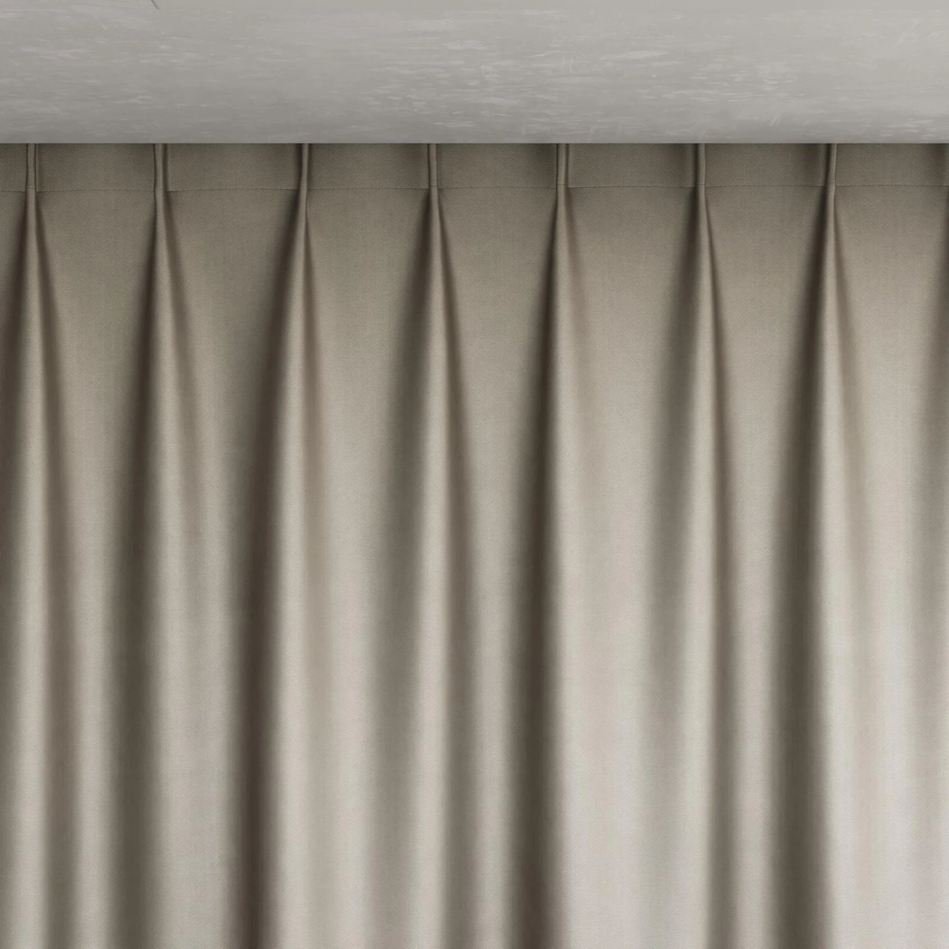 Top view of Glacial Silver, pinch pleat