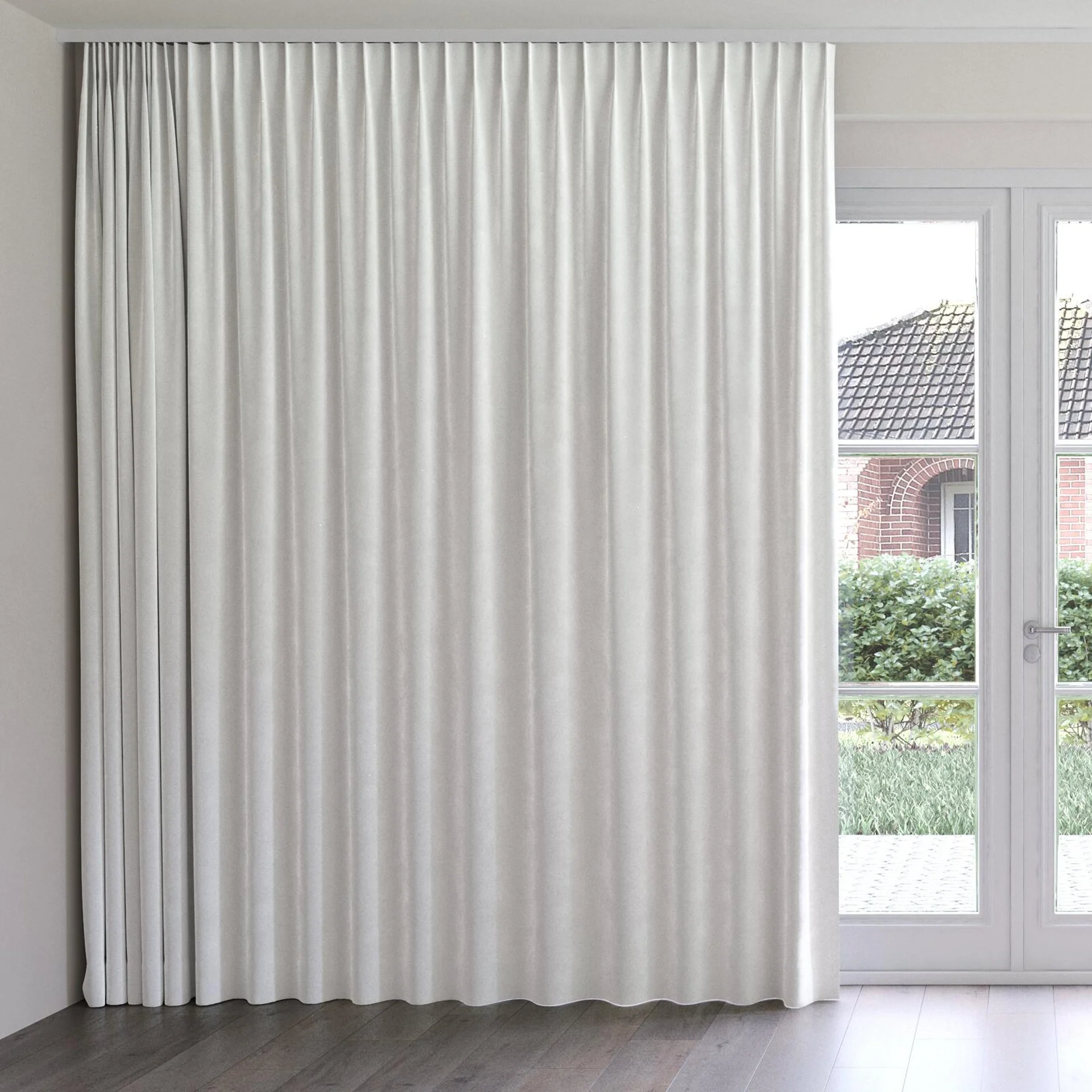 Front view of Verbier Snowflake, on curtain rail