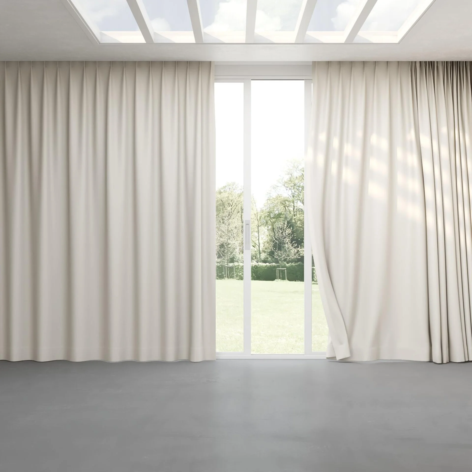 Full view of Naturama Flax, pinch pleat