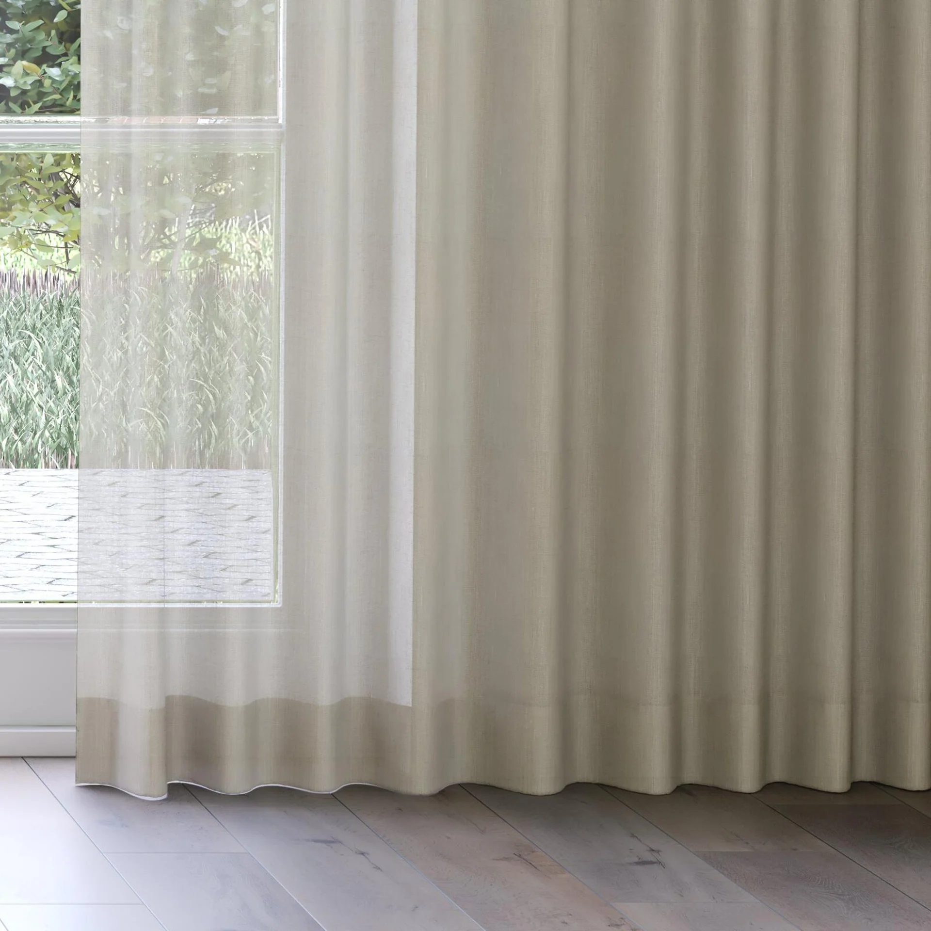 Bottom view of Antipodes Sage, on curtain rail