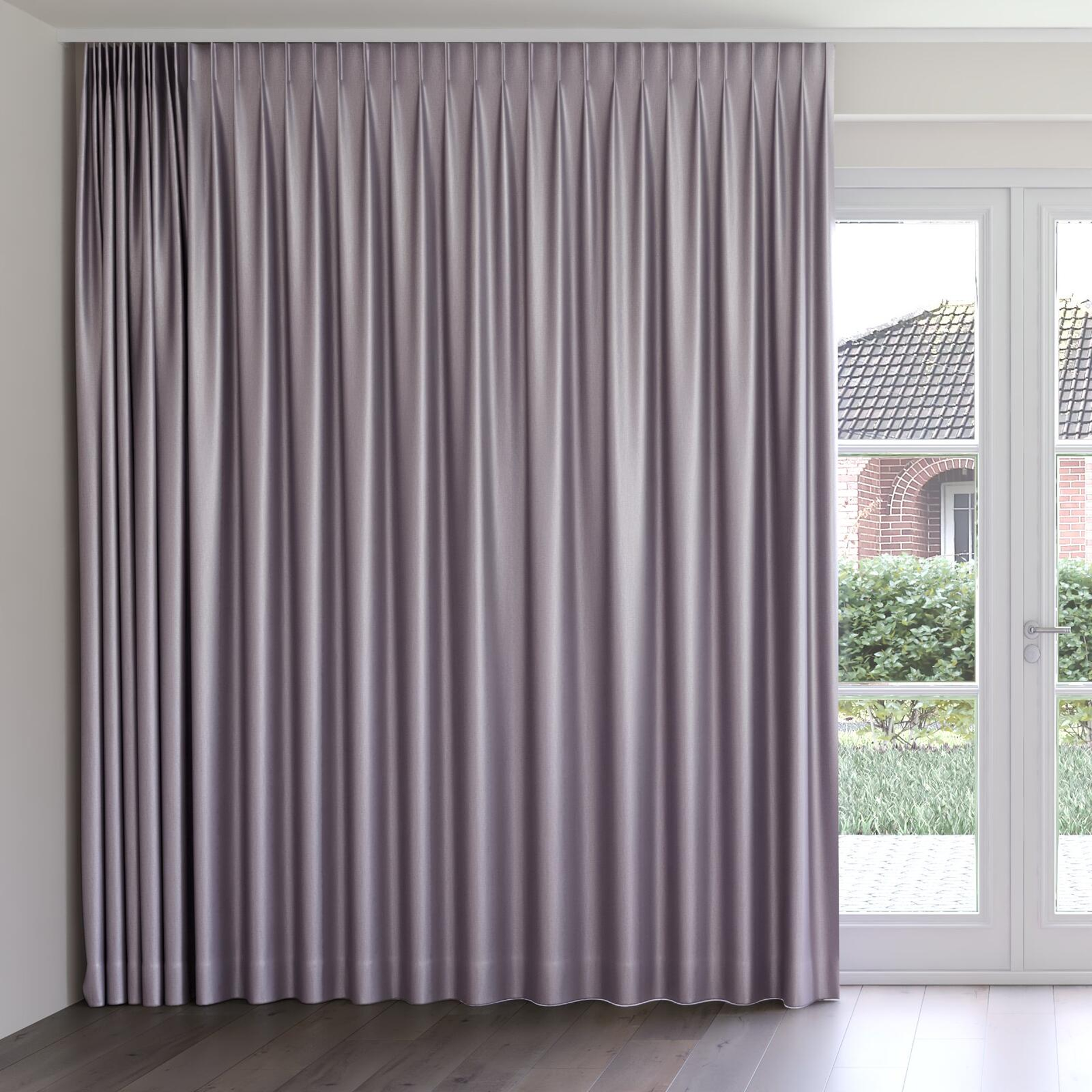 Front view of Consul Violet, on curtain rail