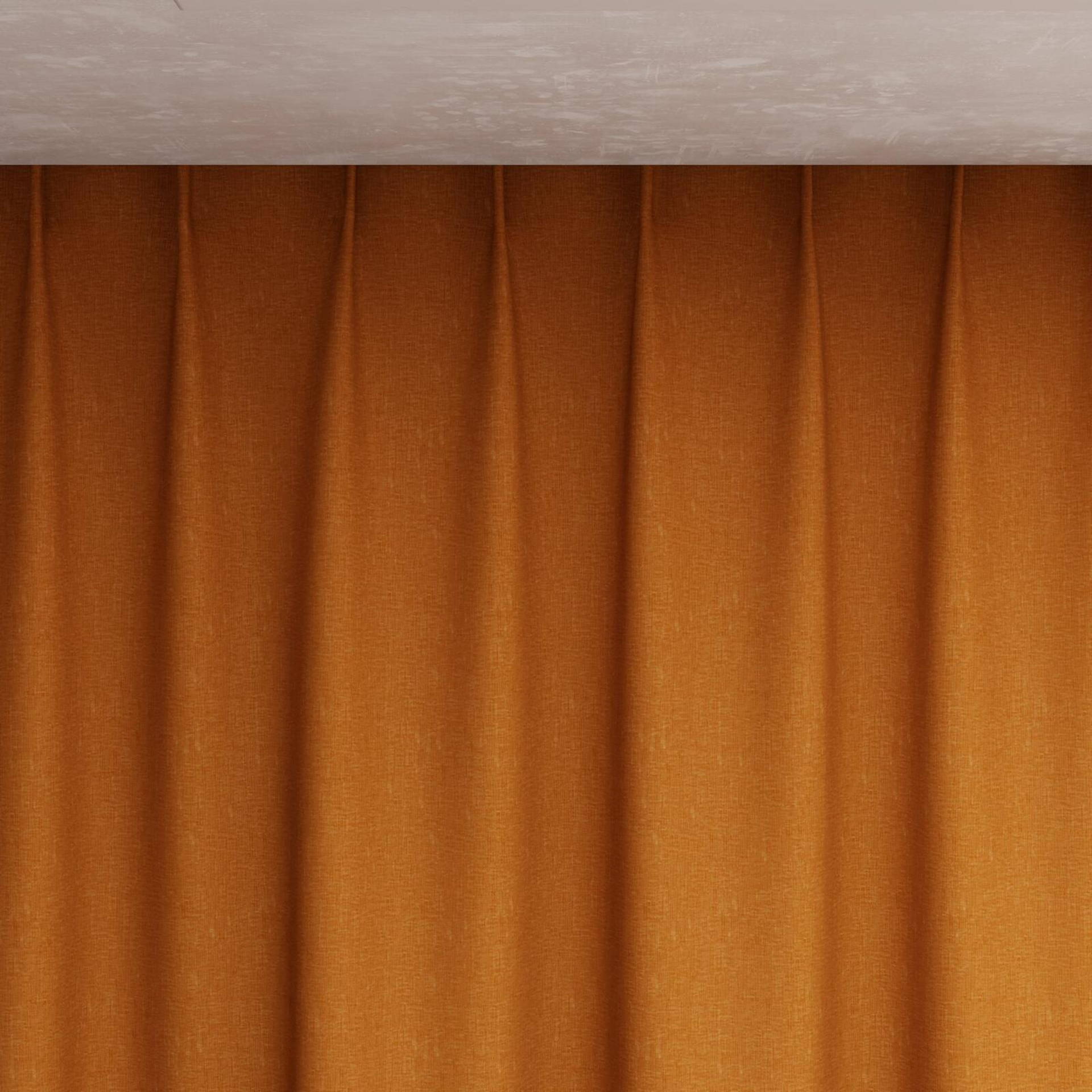 Top view of Coverlet Rust, pinch pleat