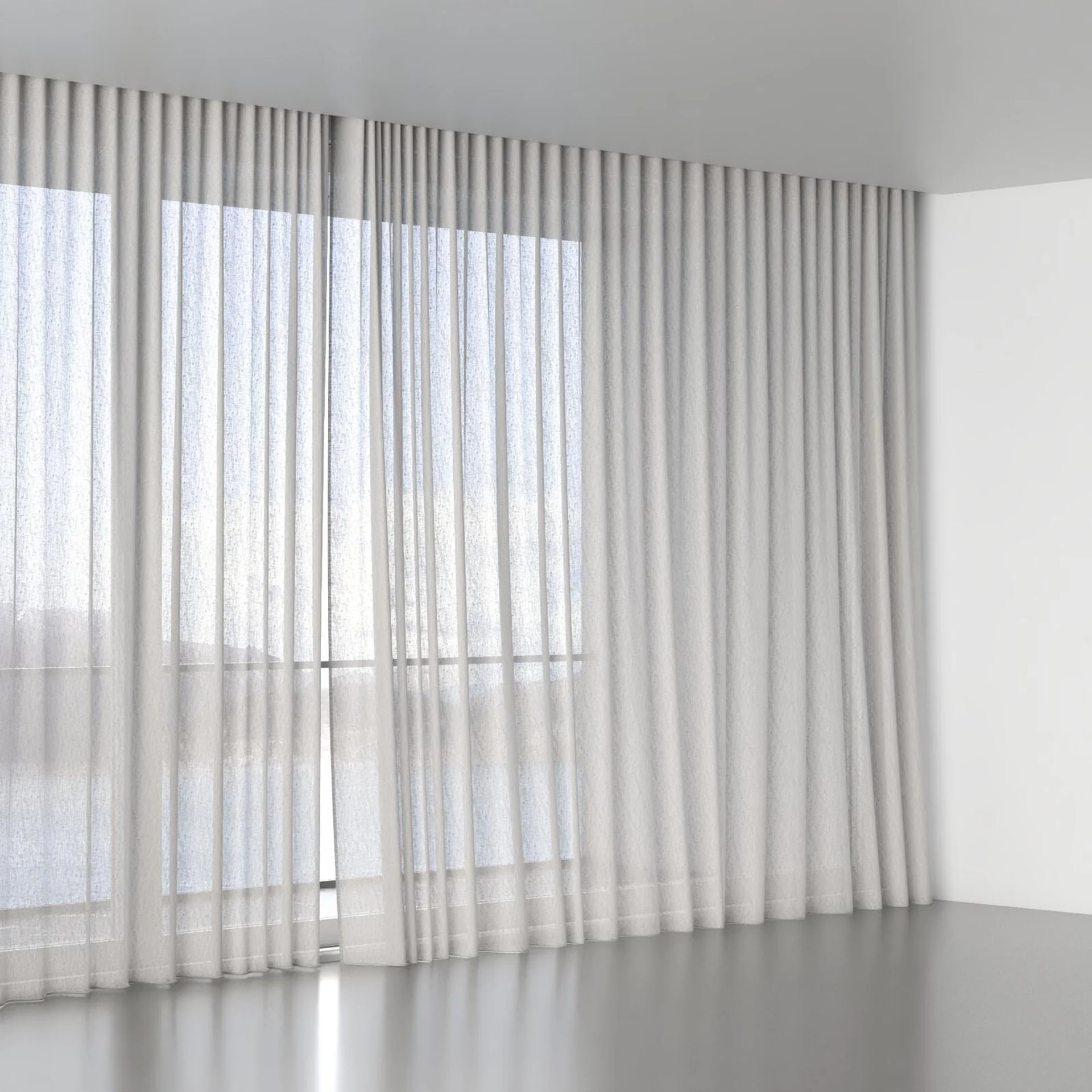 Full view of Shoji Pebble, wave pleat