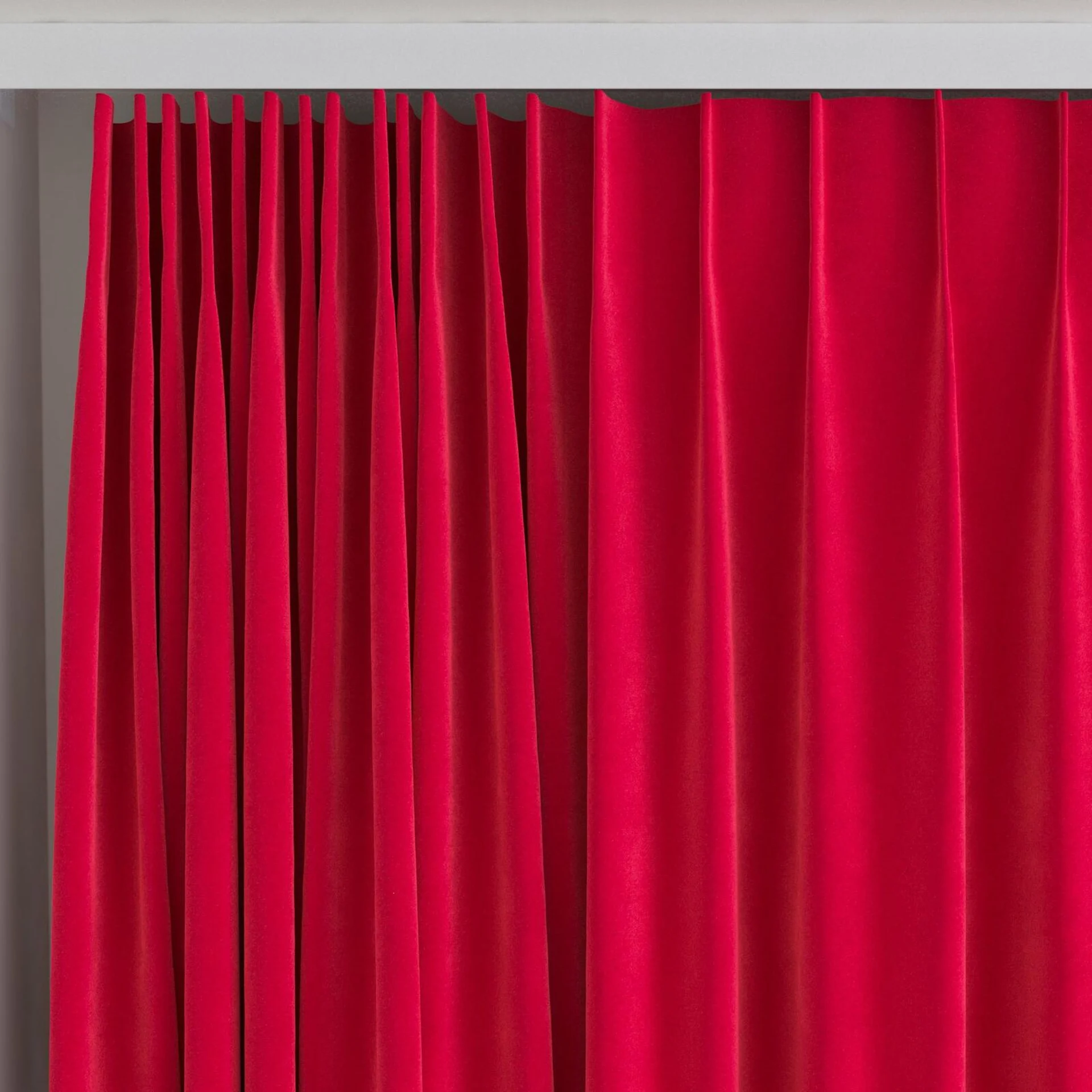 Top view of Moon Strawberry, on curtain rail