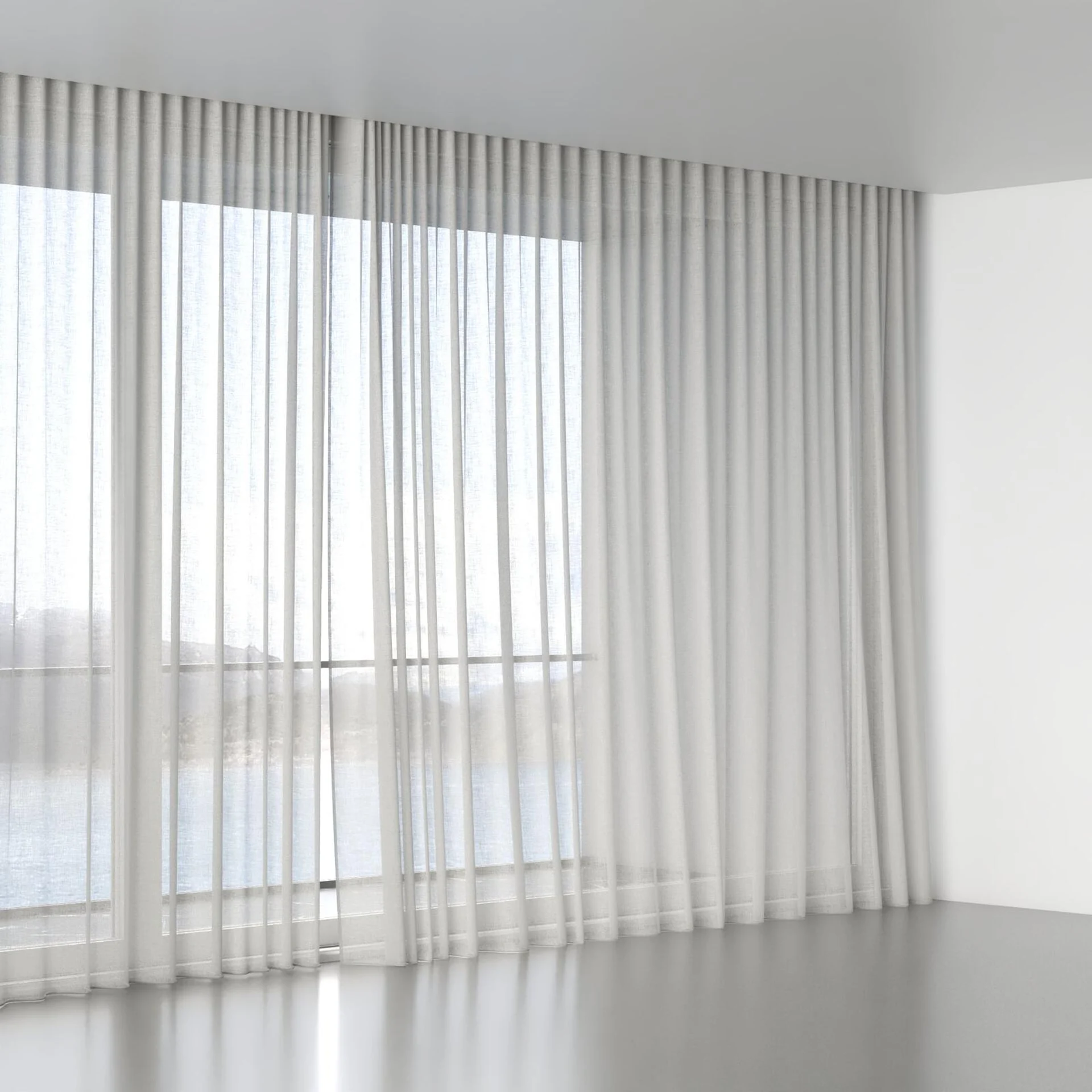 Full view of Statement Limestone, wave pleat