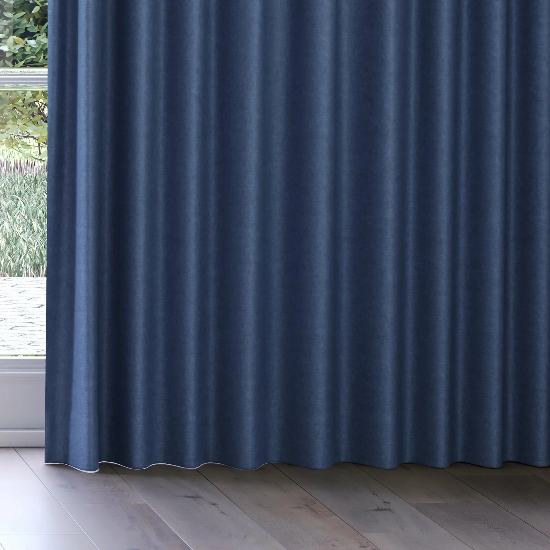 Bottom view of Colourwash Cadet, on curtain rail