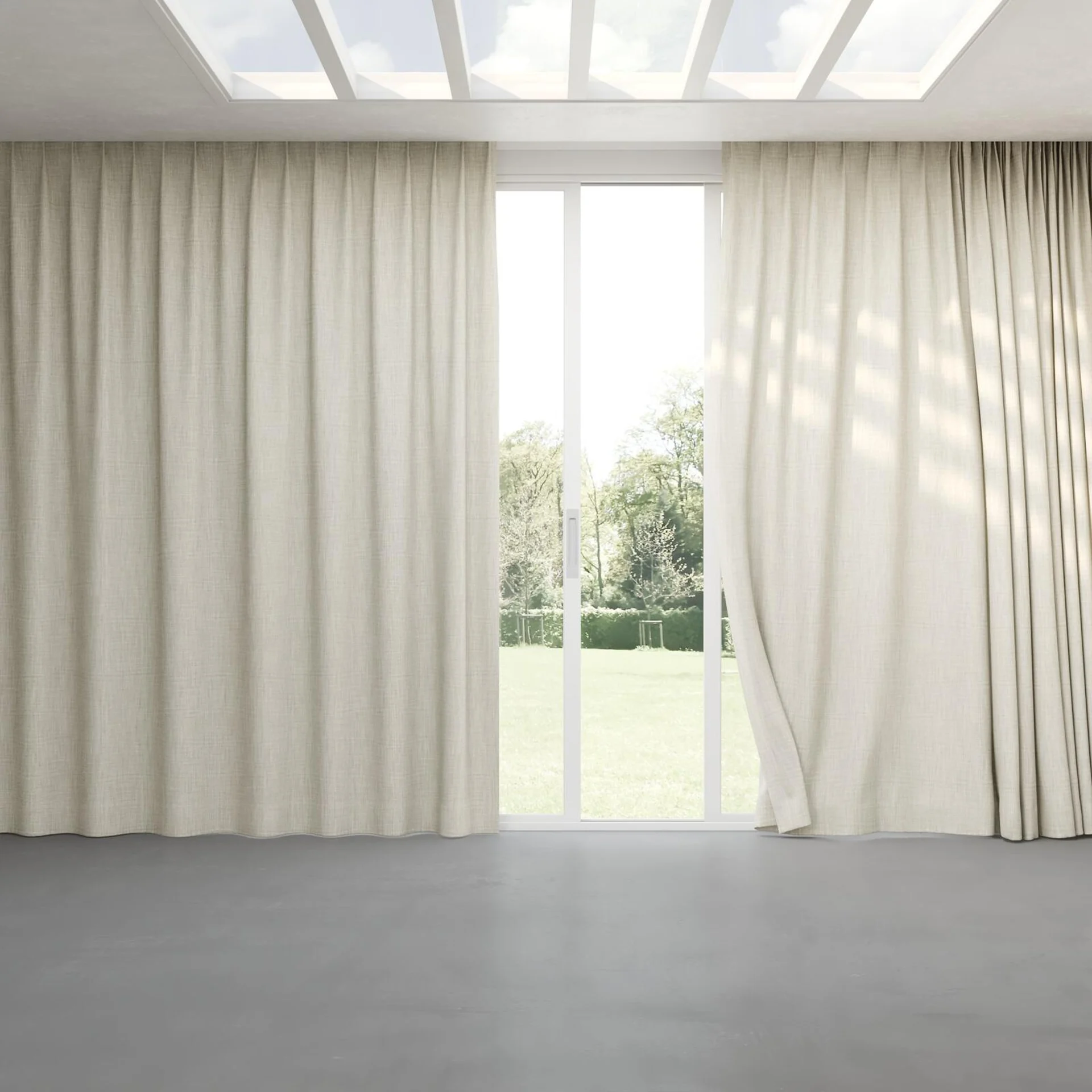 Full view of Chatham Ice, pinch pleat