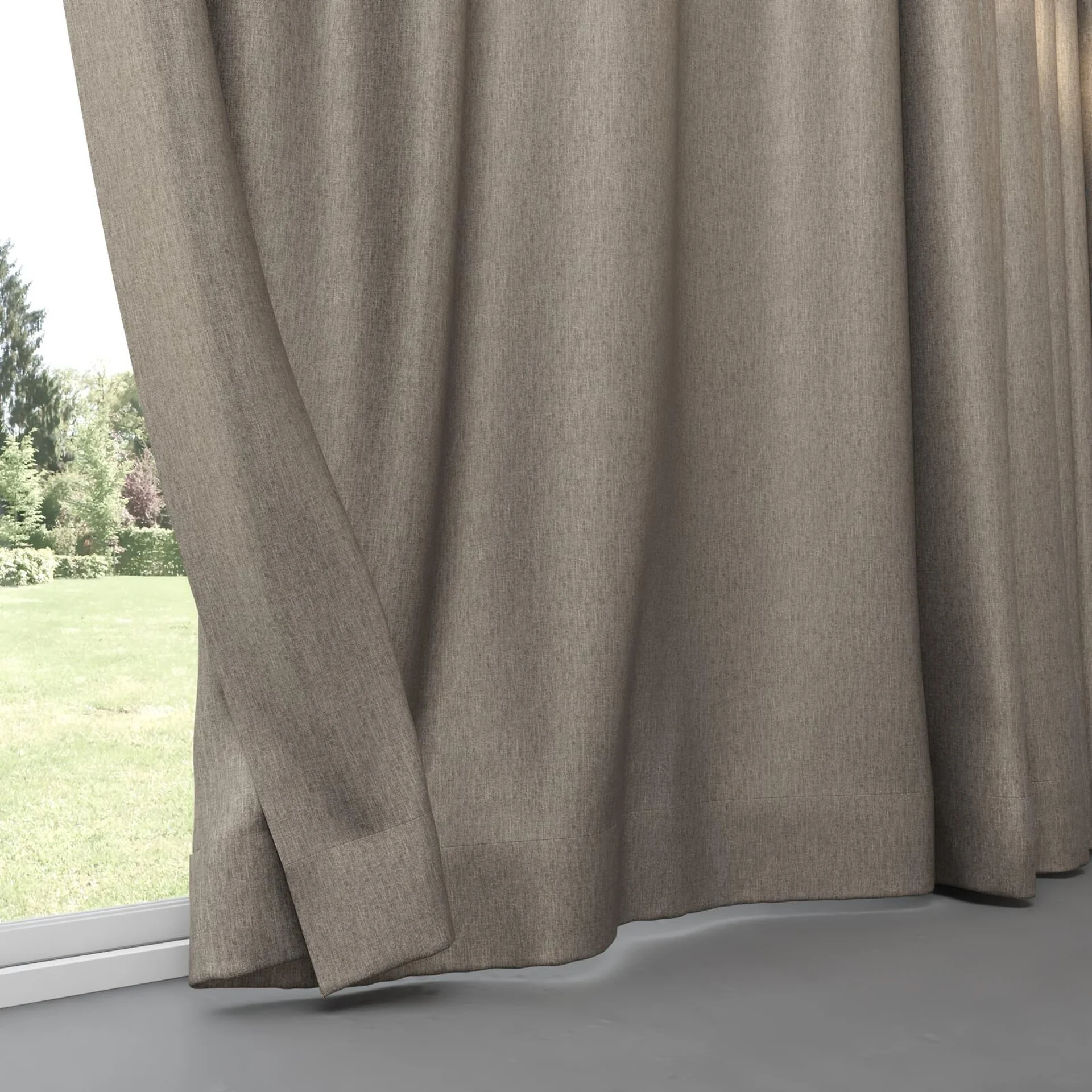 Bottom view of Matrix Chinchilla, pinch pleat