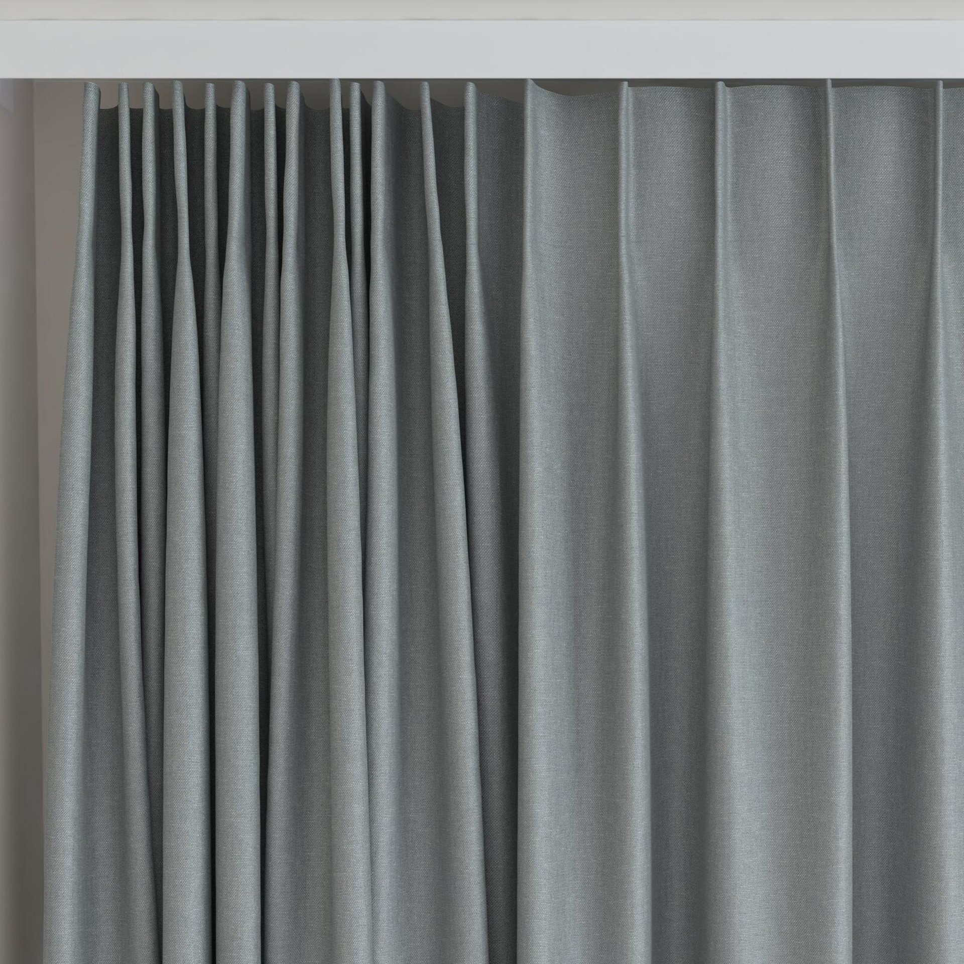 Top view of Infinite Celadon, on curtain rail