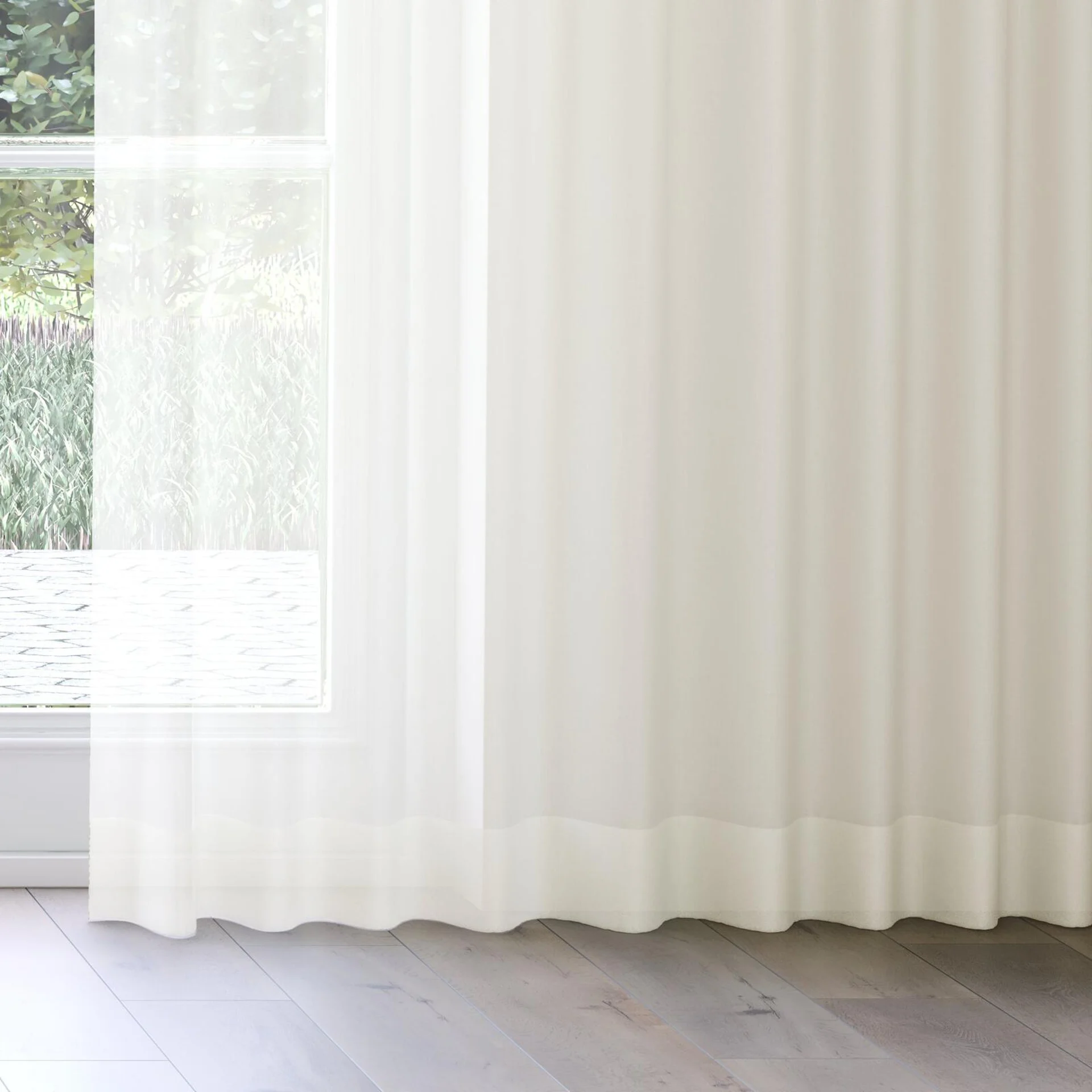 Bottom view of Zine Papyrus, on curtain rail