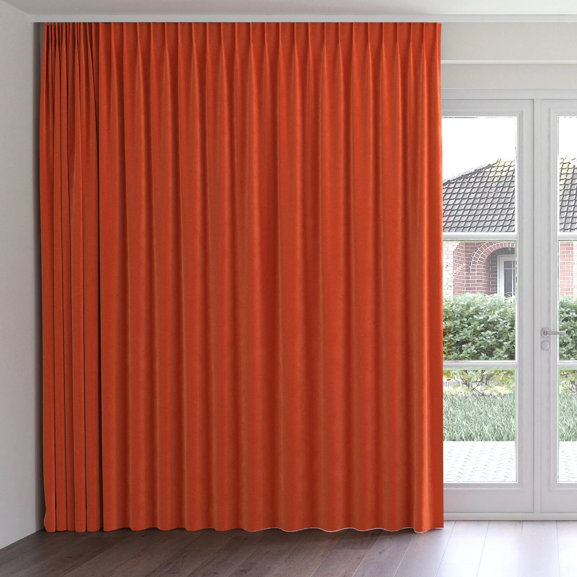 Front view of Moon Terra, on curtain rail