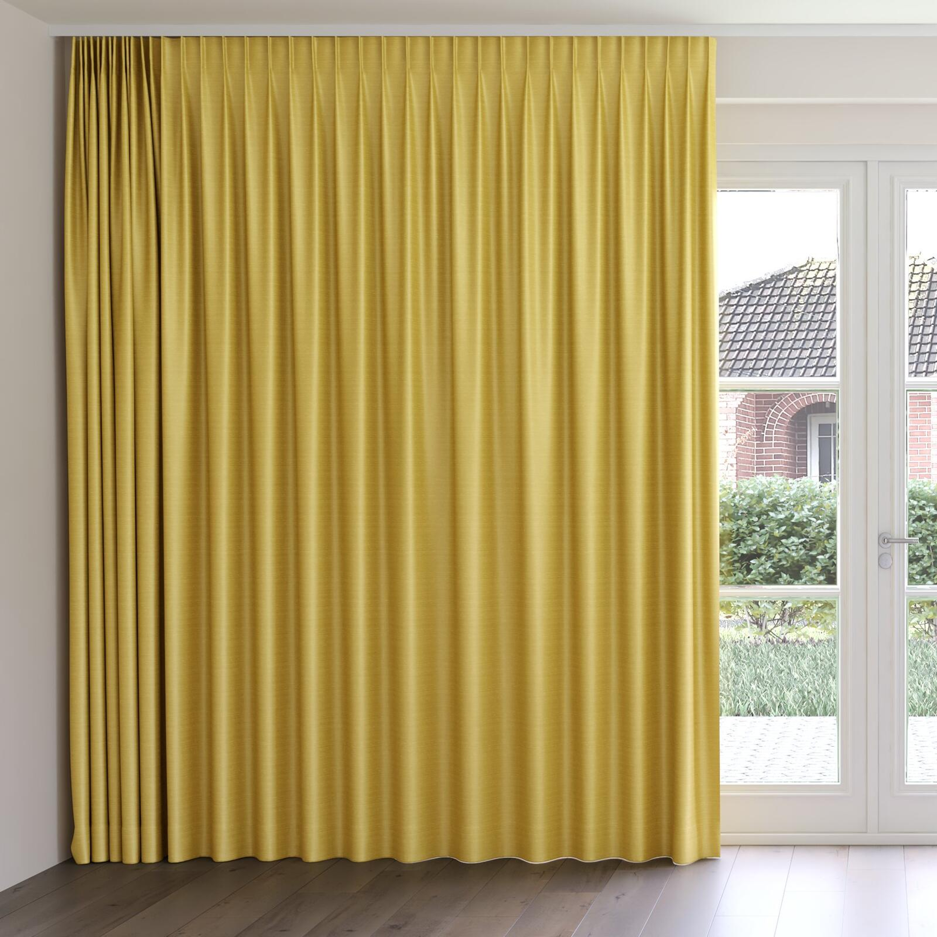 Front view of Silky Freesia, on curtain rail