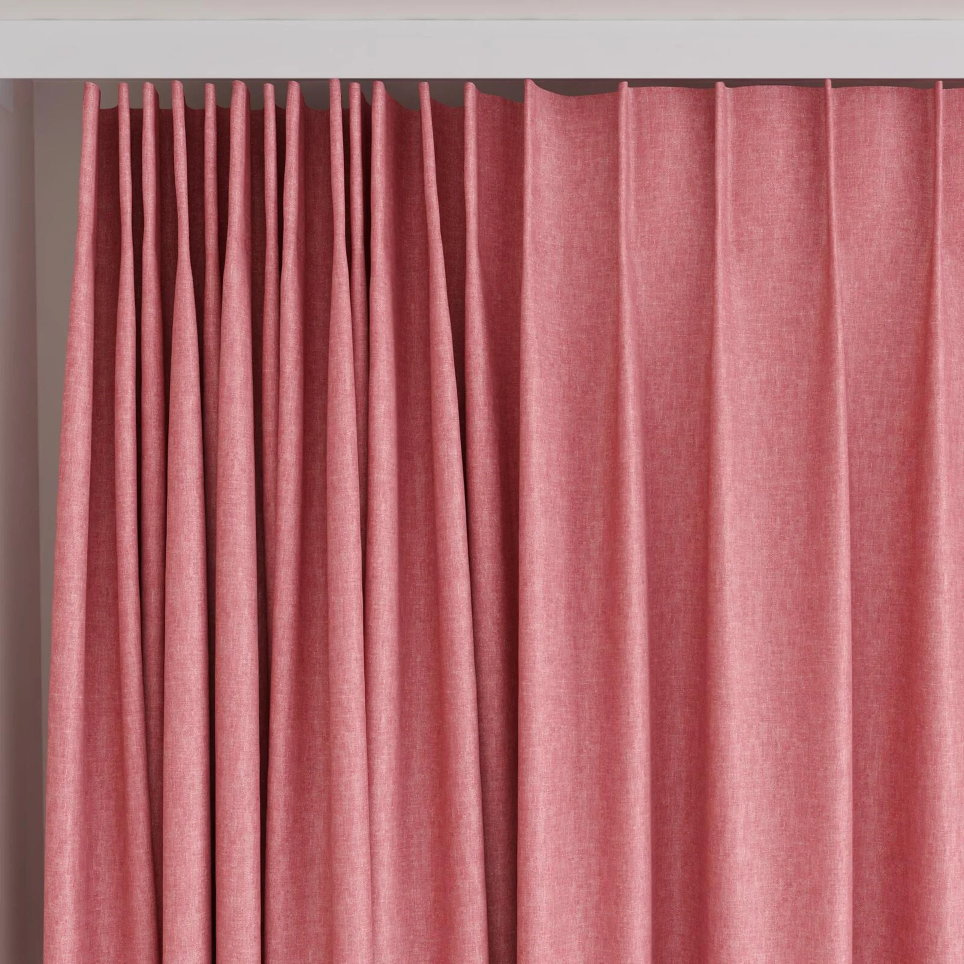 Top view of Hometown Strawberry, on curtain rail