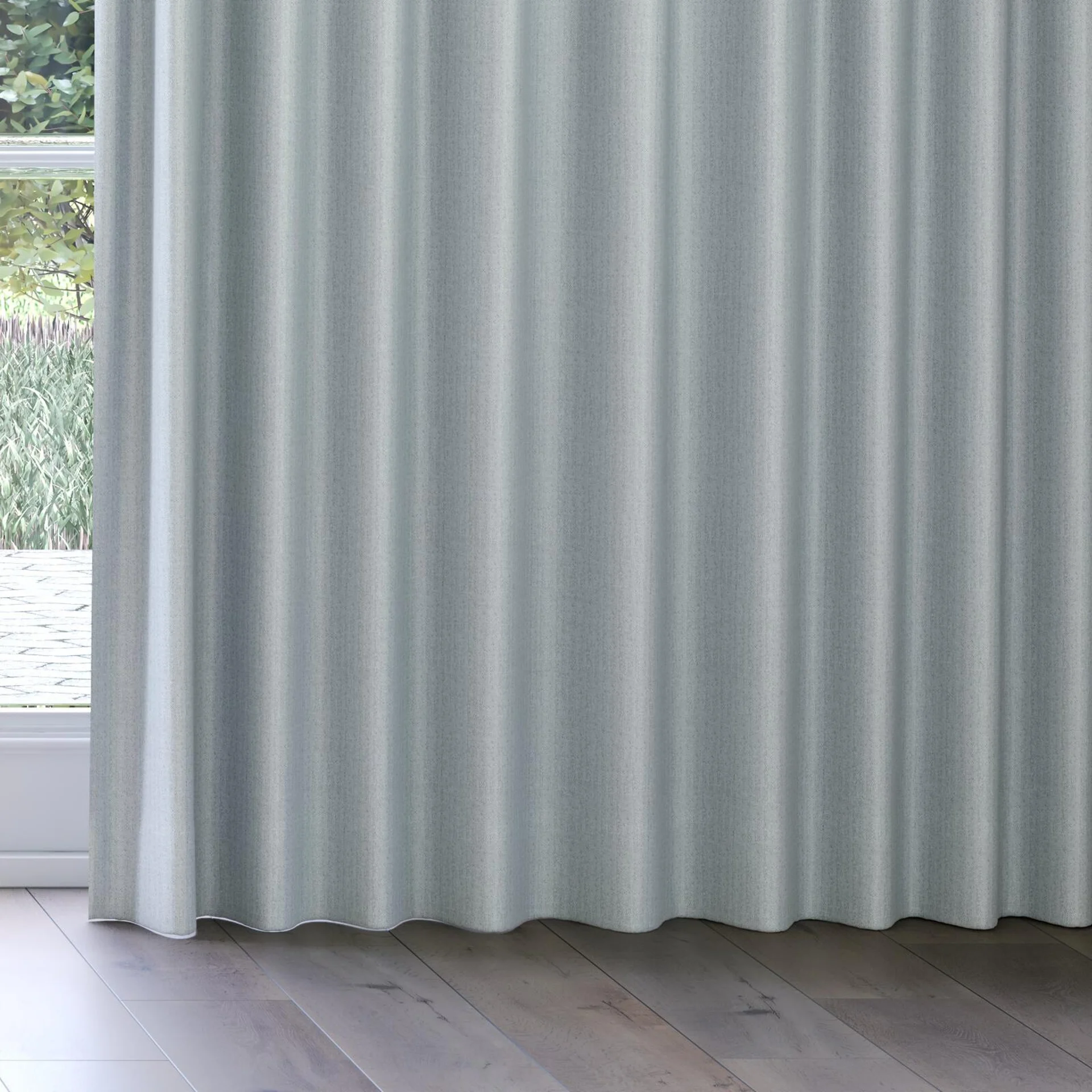 Bottom view of Celestial Cloud, on curtain rail