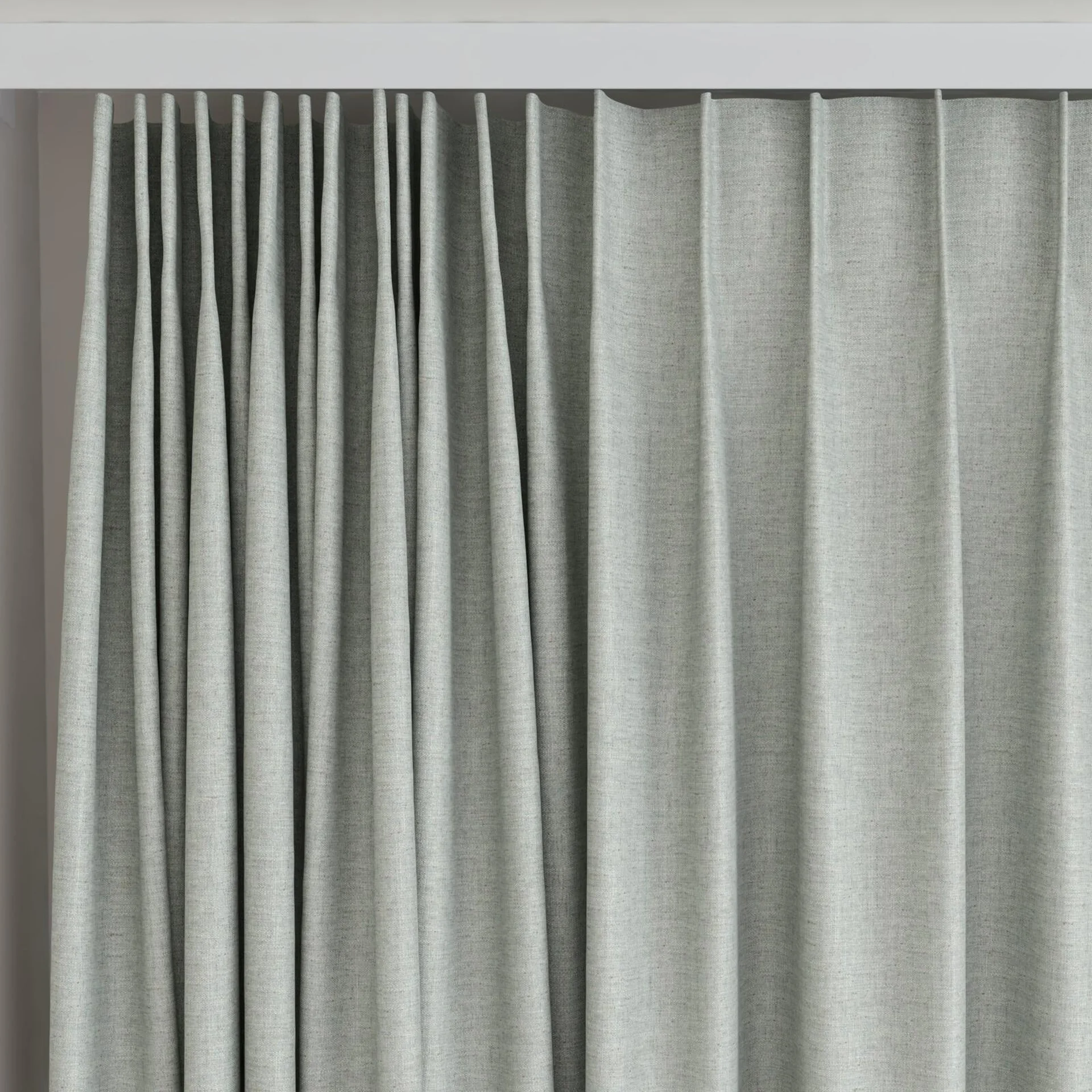 Top view of Stonewall Blackout Scuba, on curtain rail