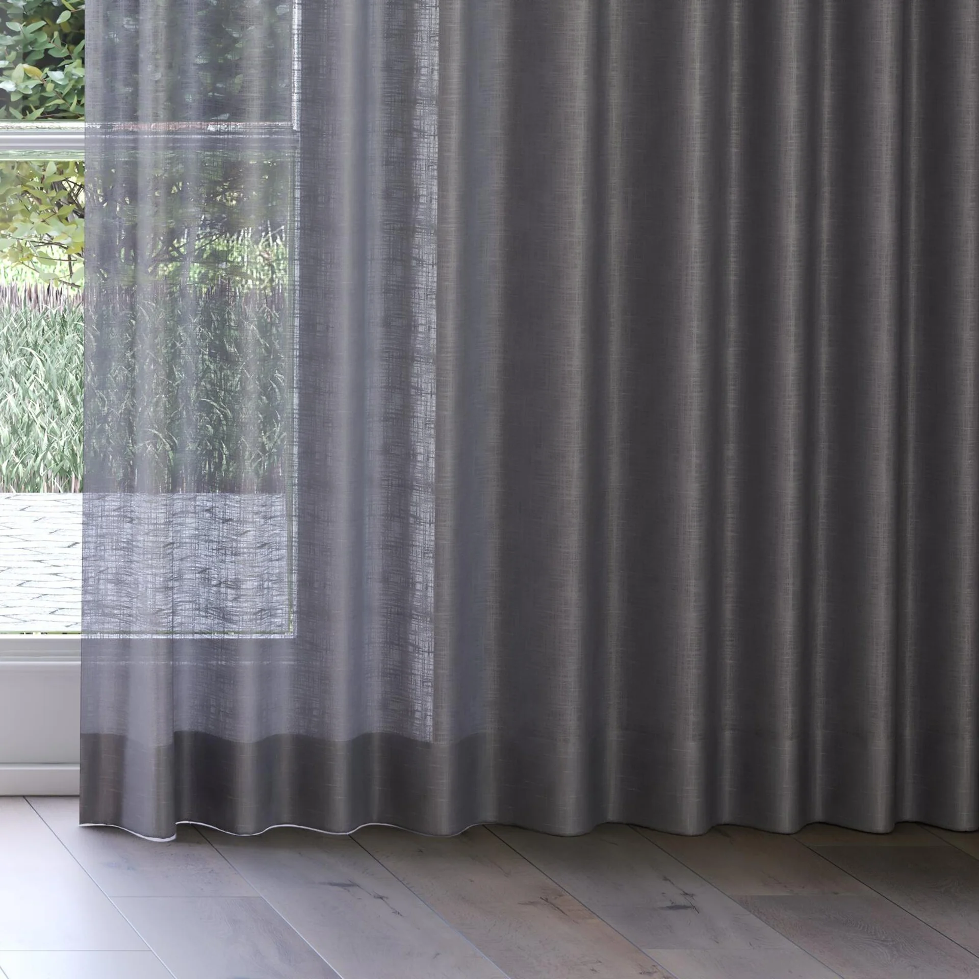 Bottom view of Charanga Ash, on curtain rail