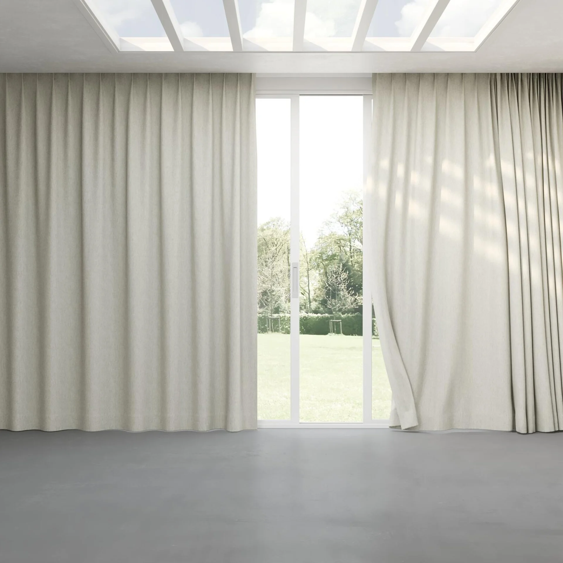 Full view of Corona Nougat, pinch pleat
