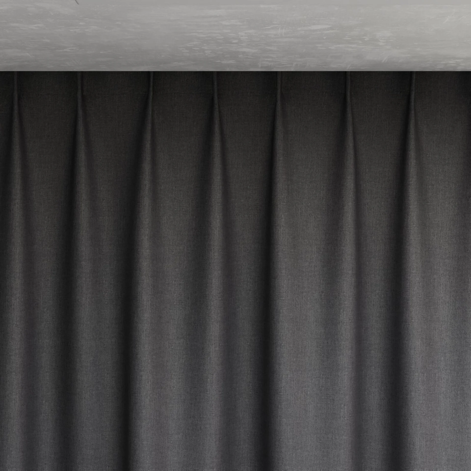 Top view of Cushy Pewter, pinch pleat