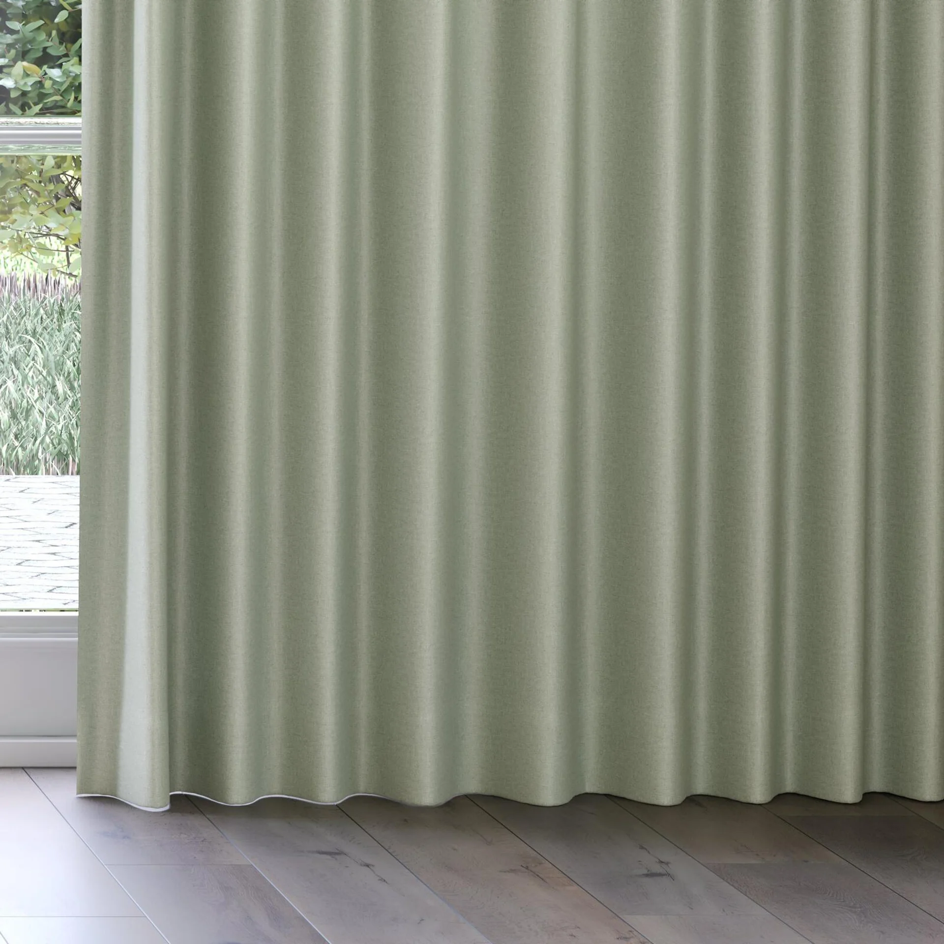 Bottom view of Grove Seagrass, on curtain rail