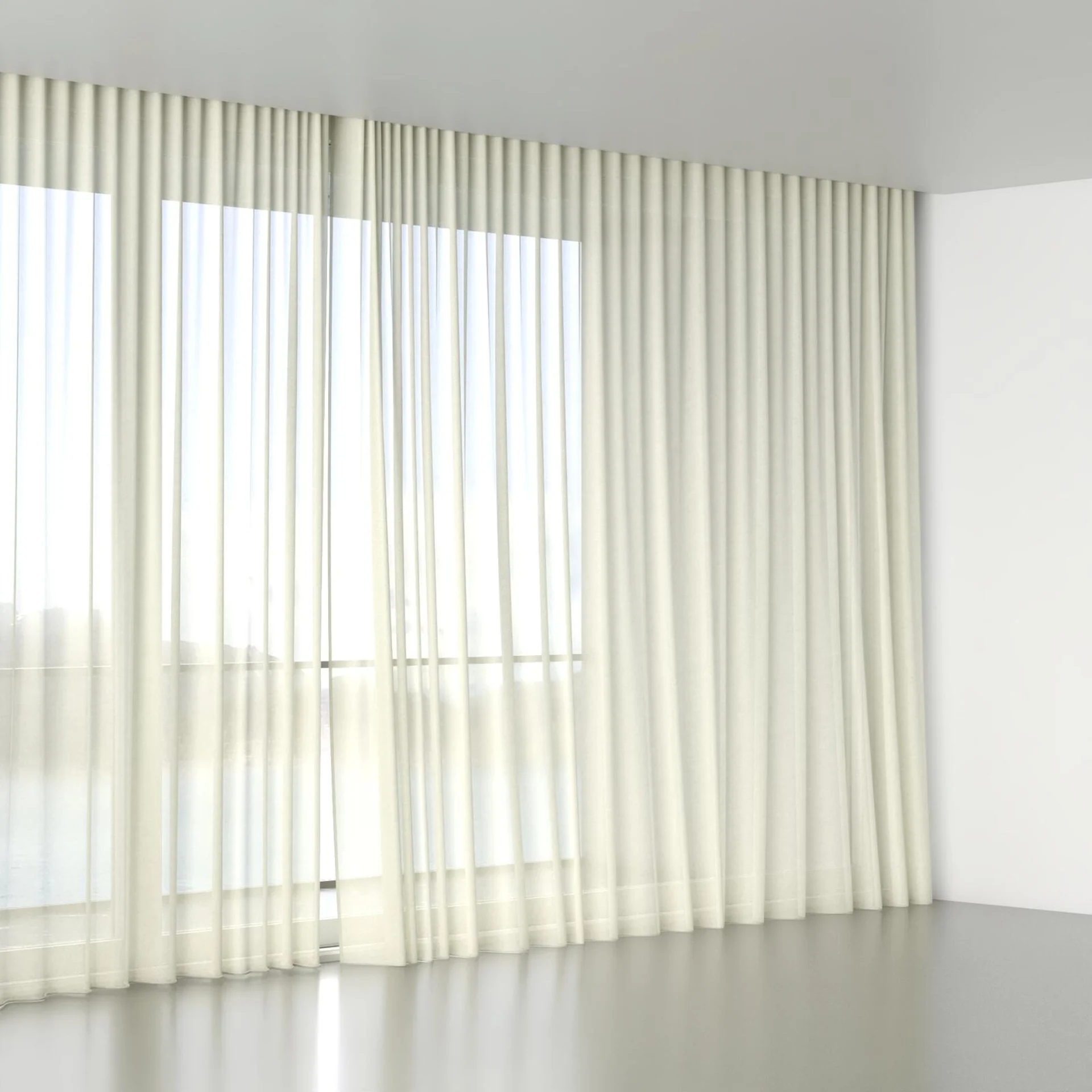 Full view of Flo II Vanilla, wave pleat
