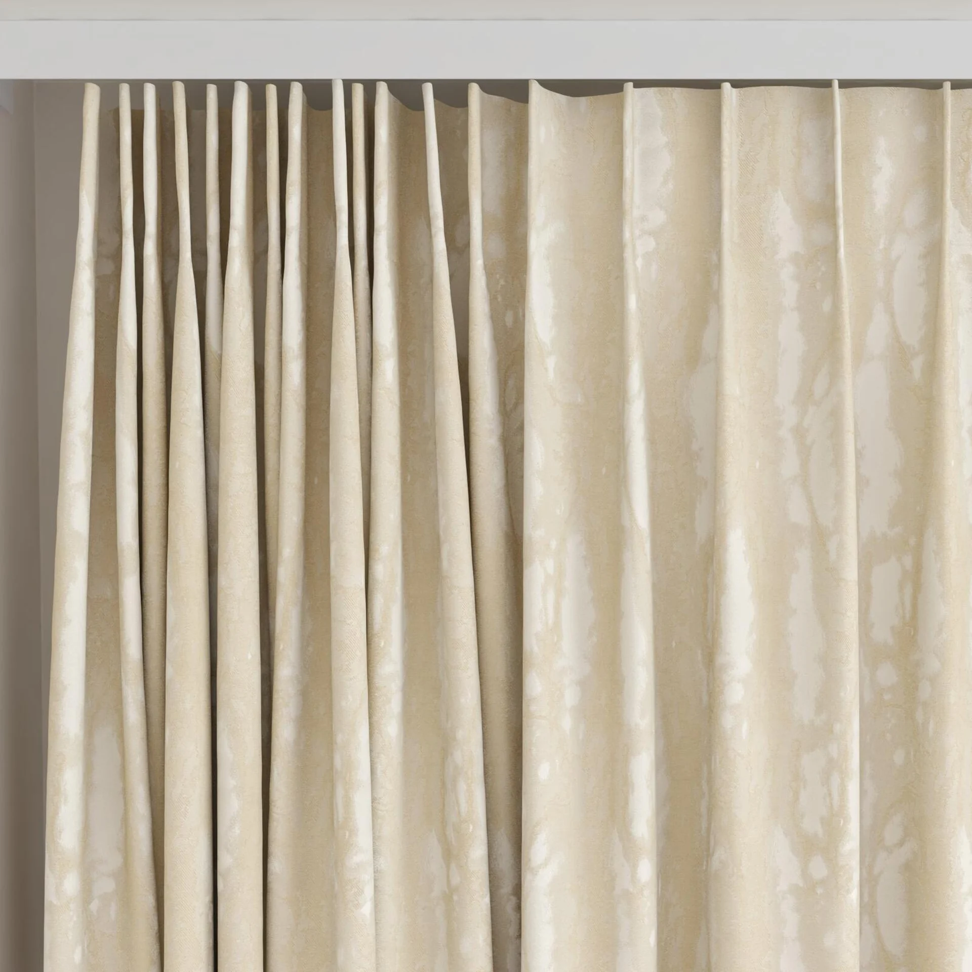 Top view of Anthology Putty, on curtain rail