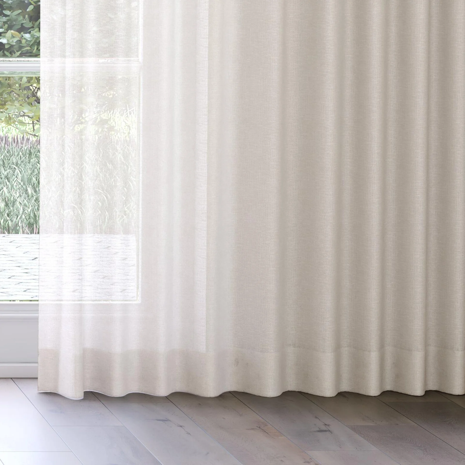 Bottom view of Fabiola Dune, on curtain rail