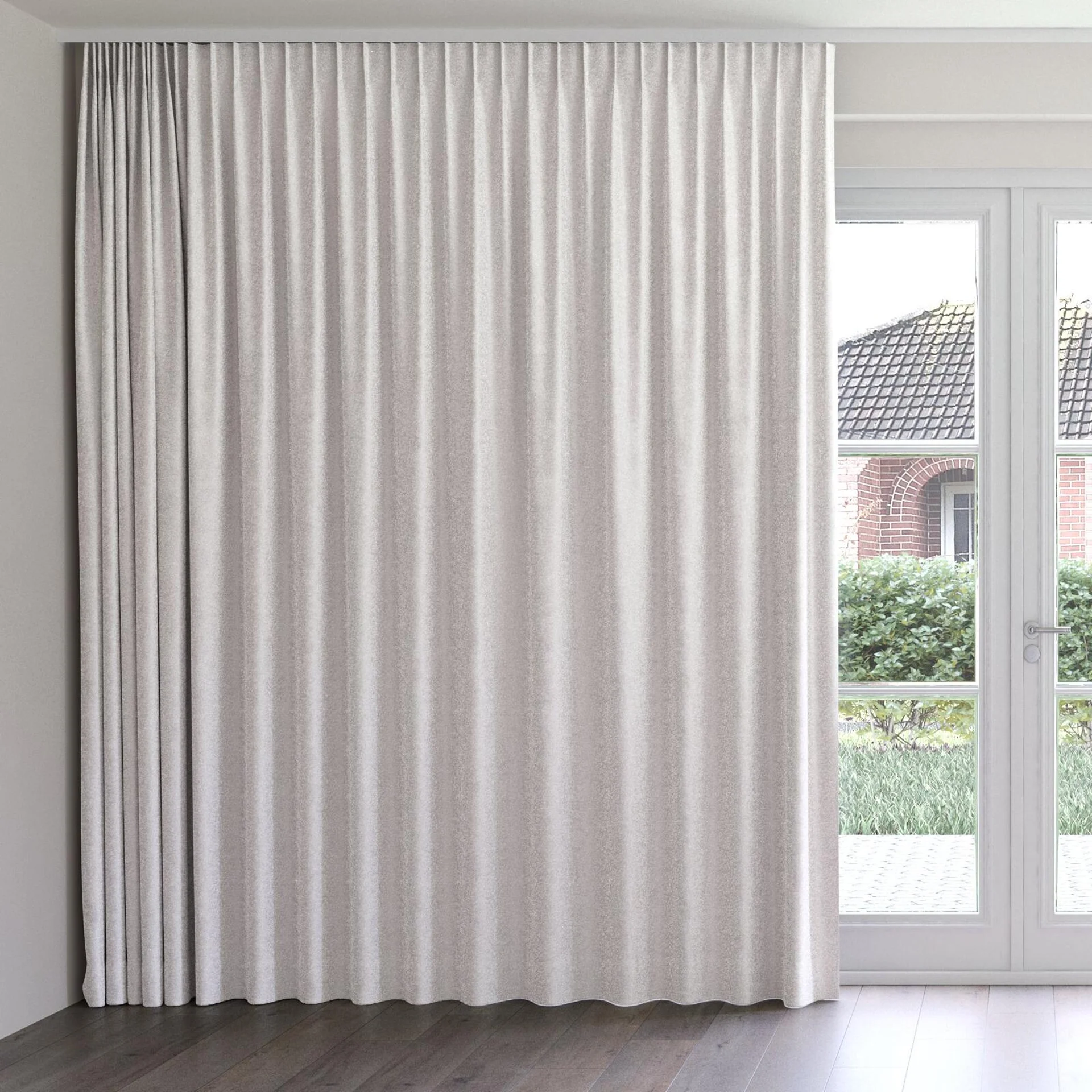 Front view of Brigadier Limestone, on curtain rail