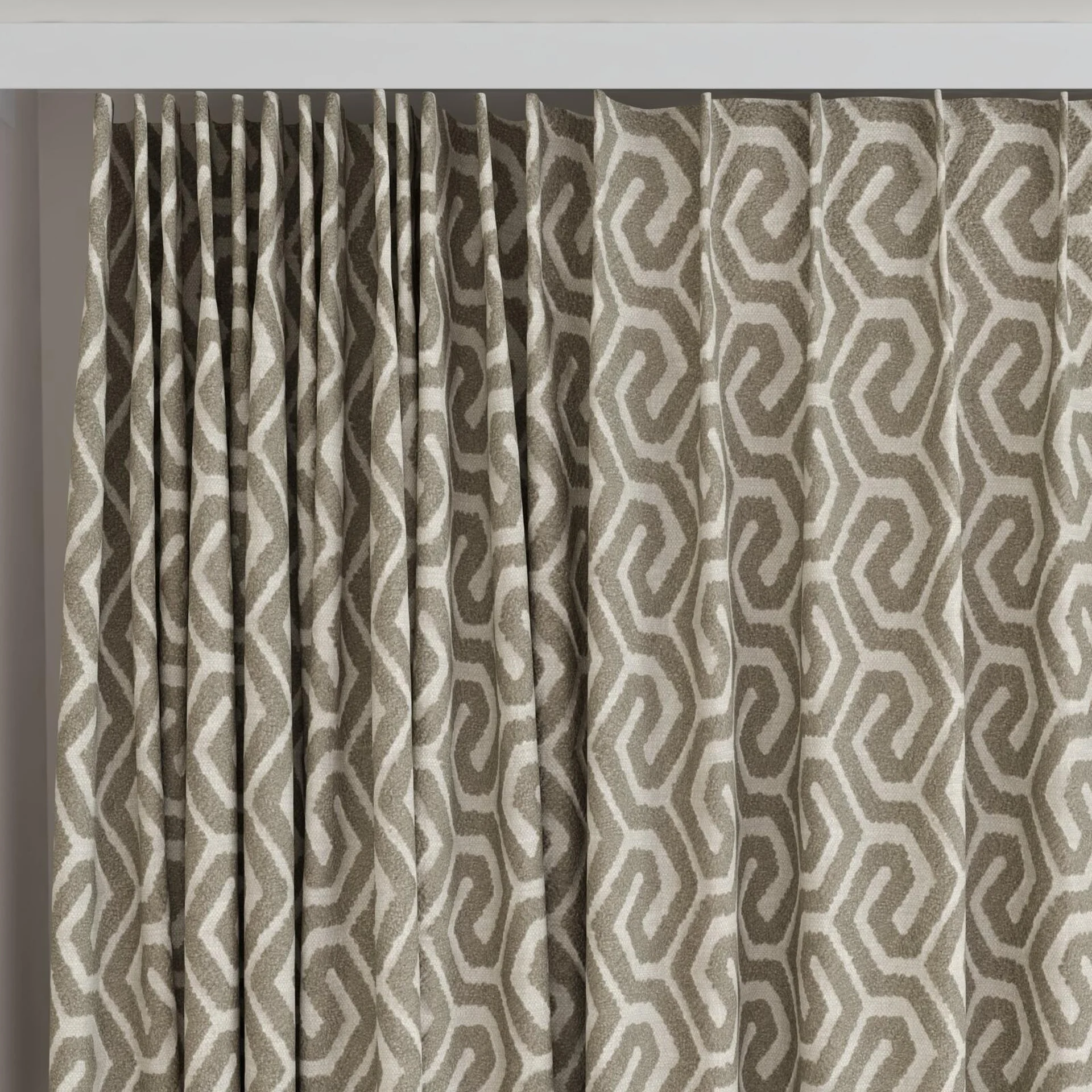 Top view of Comdeca Sand, on curtain rail