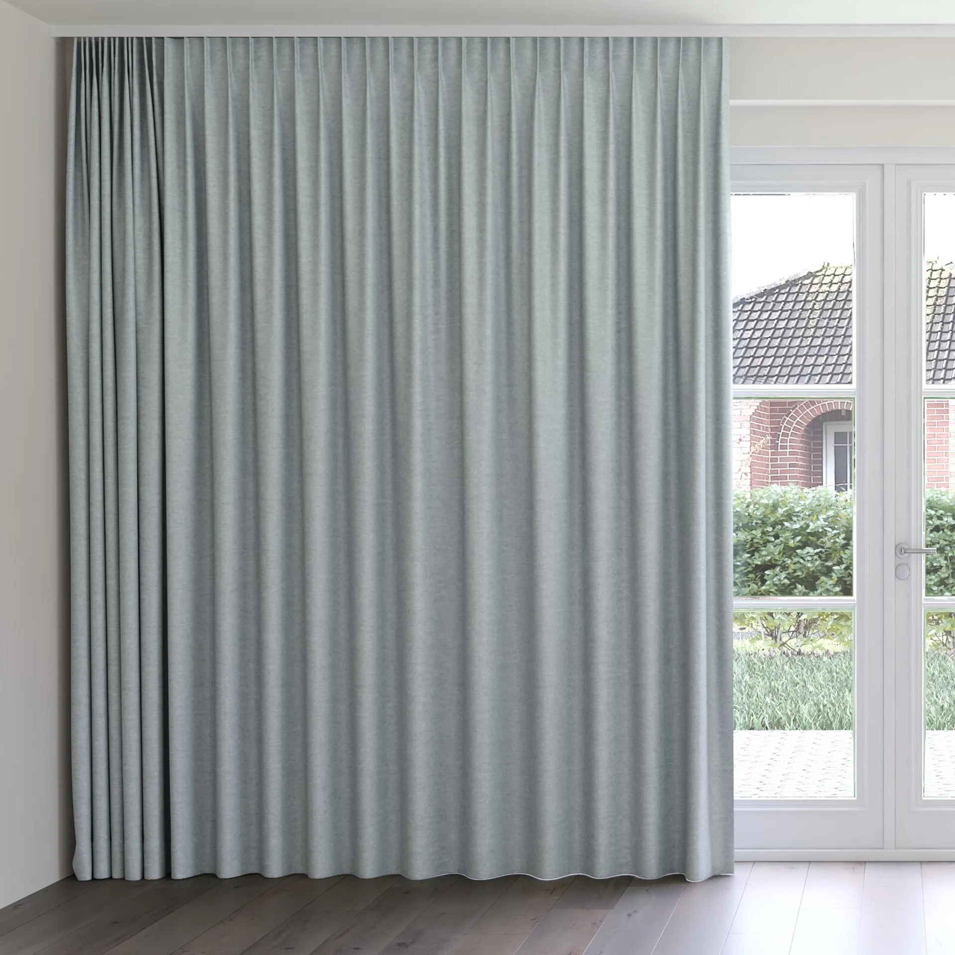 Front view of Colourwash Horizon, on curtain rail
