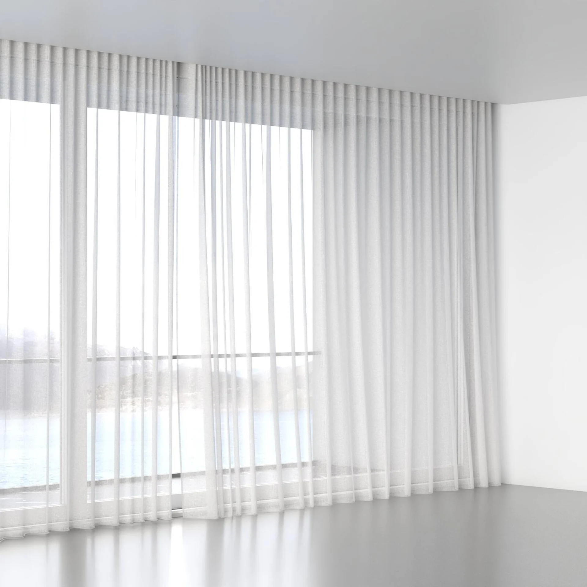 Full view of Lino Whitewash, wave pleat