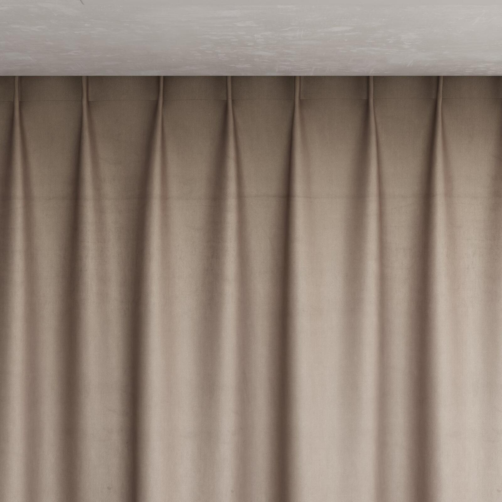 Top view of Warlock Taupe, pinch pleat