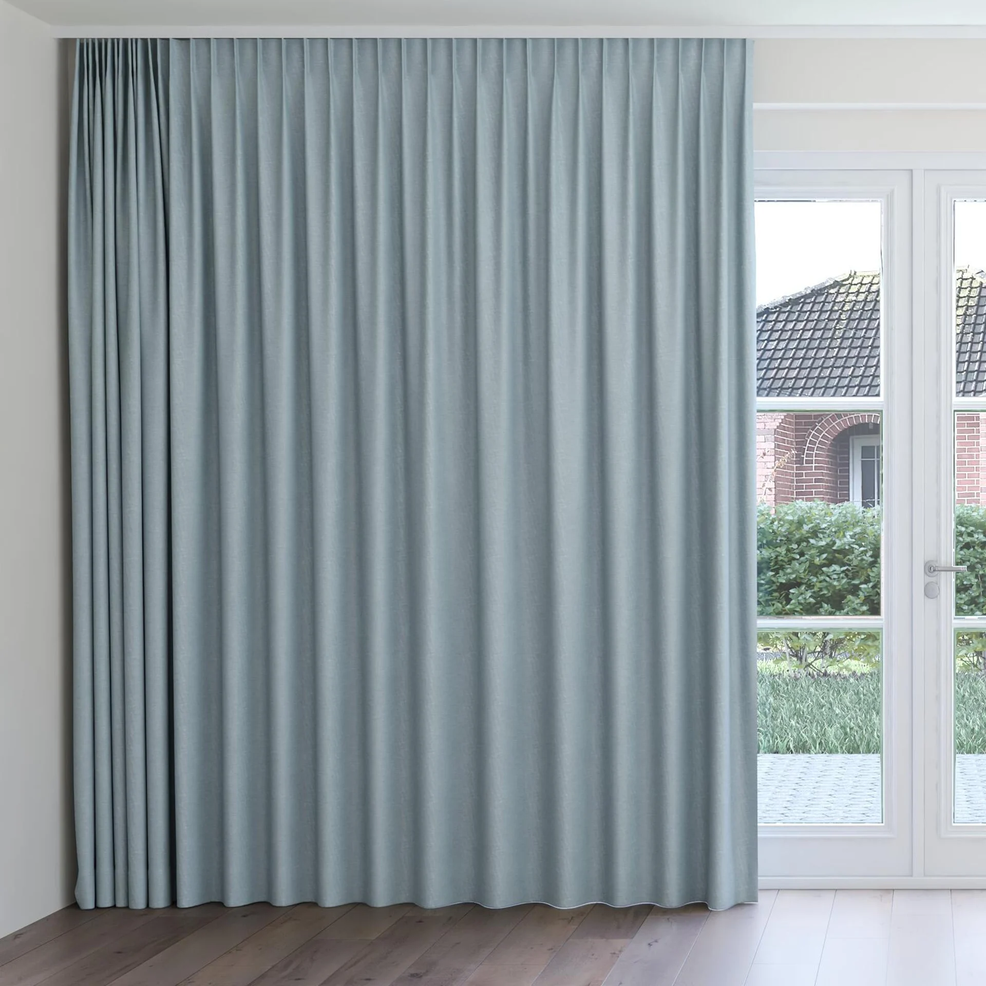 Front view of Casual Pool, on curtain rail