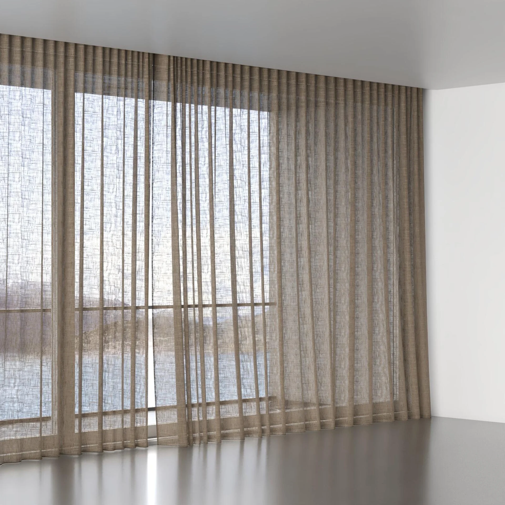 Full view of Zip Wood, wave pleat